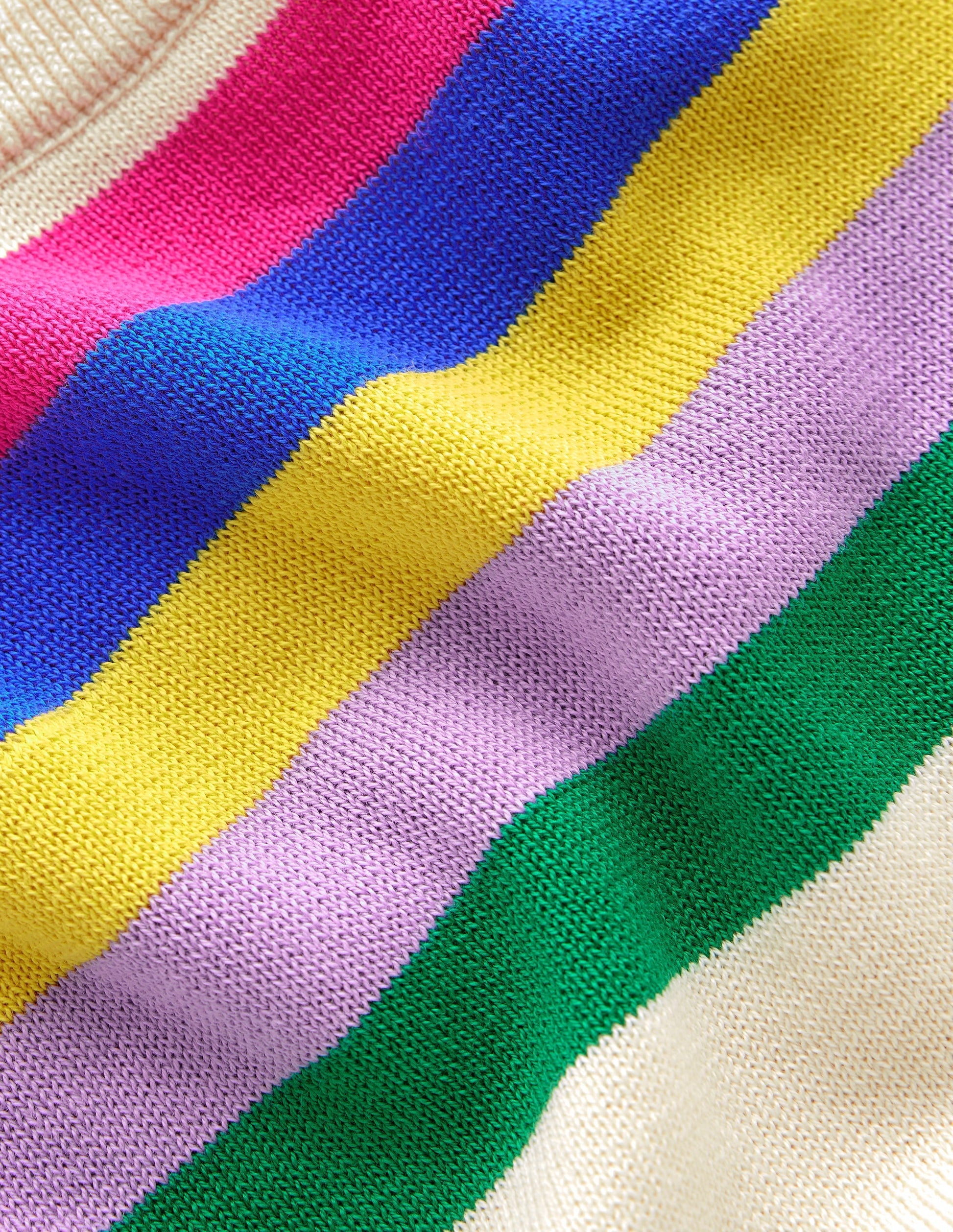 Lara Relaxed Cotton Jumper-Rainbow Curve Knit-6