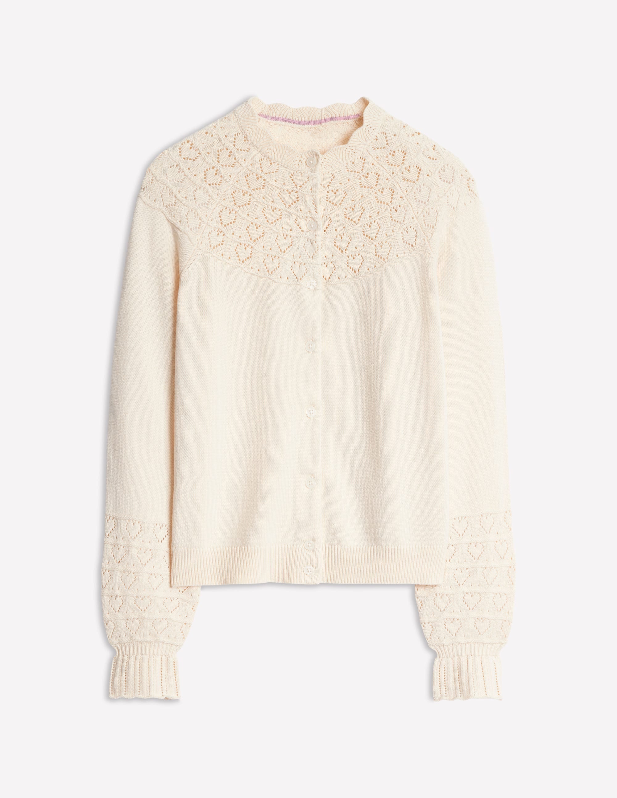 Pretty Raglan Cardigan-Warm Ivory - Image 5