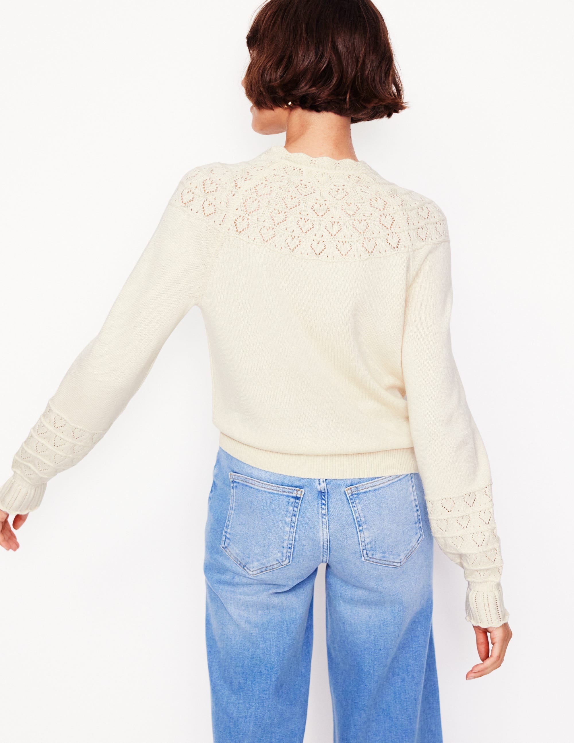 Pretty Raglan Cardigan-Warm Ivory - Image 3