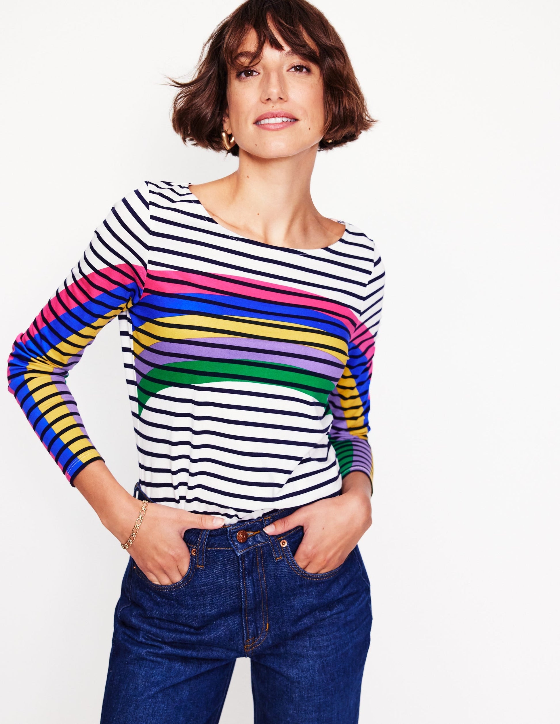 Ella Long Sleeve Breton-Rainbow Curve Breton-1