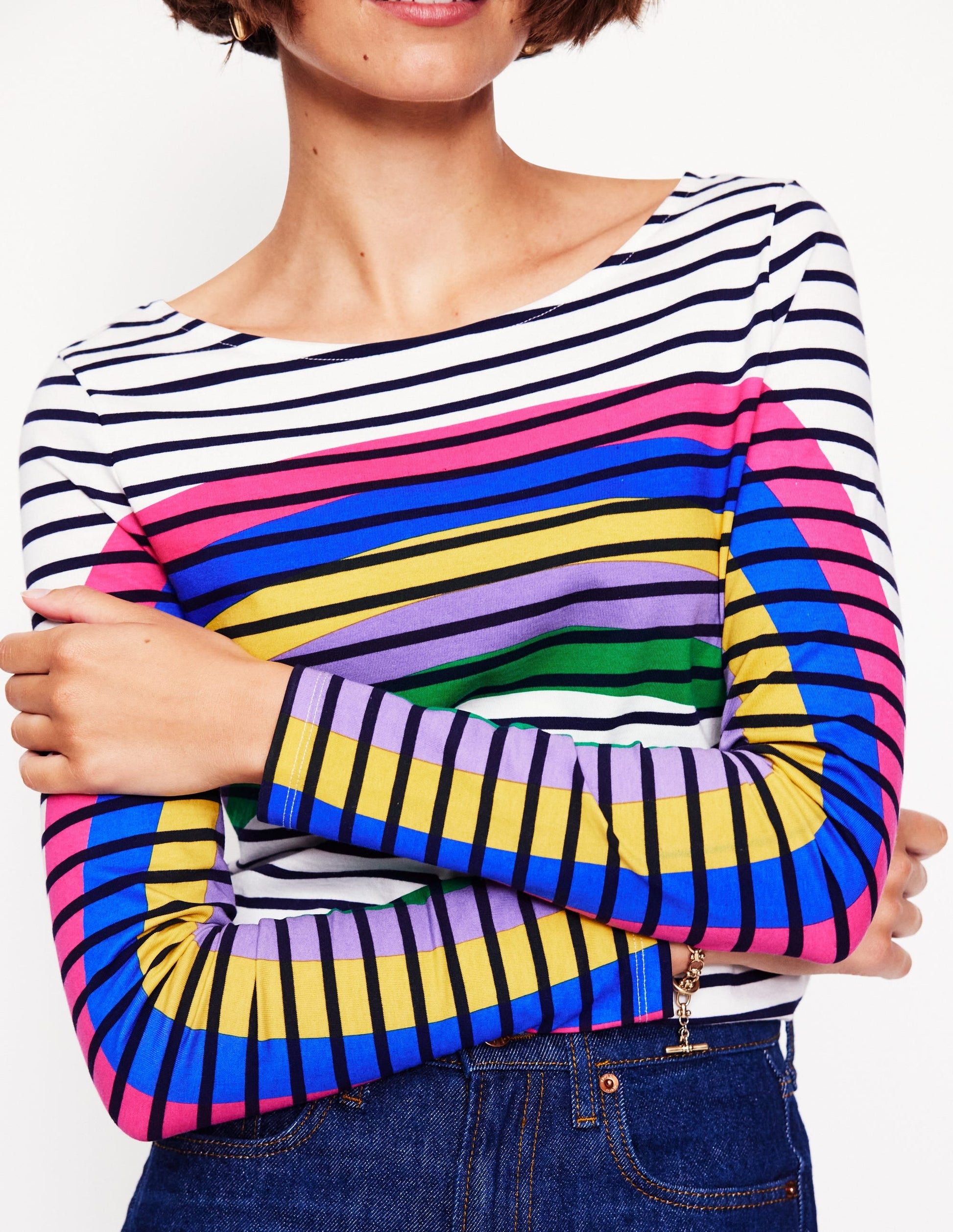 Ella Long Sleeve Breton-Rainbow Curve Breton-2