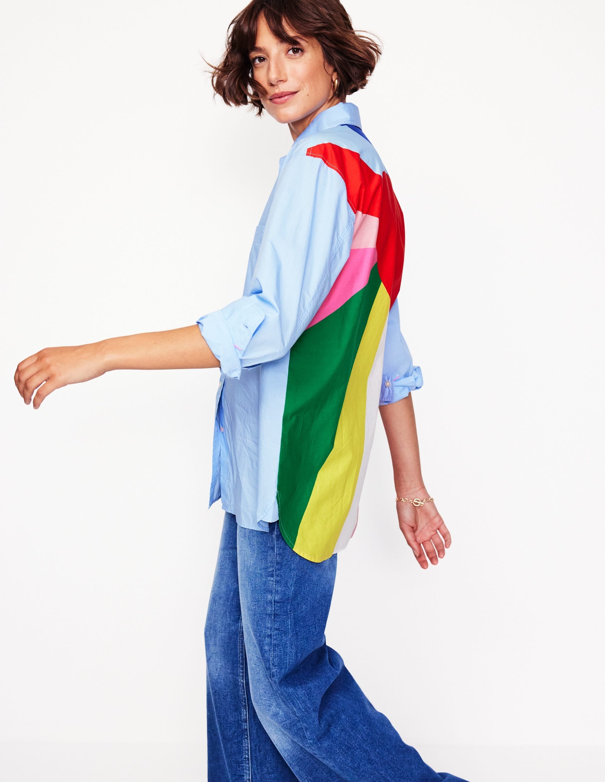 Sadie Relaxed Cotton Shirt-Multi, Heart Spectrum - Image 1