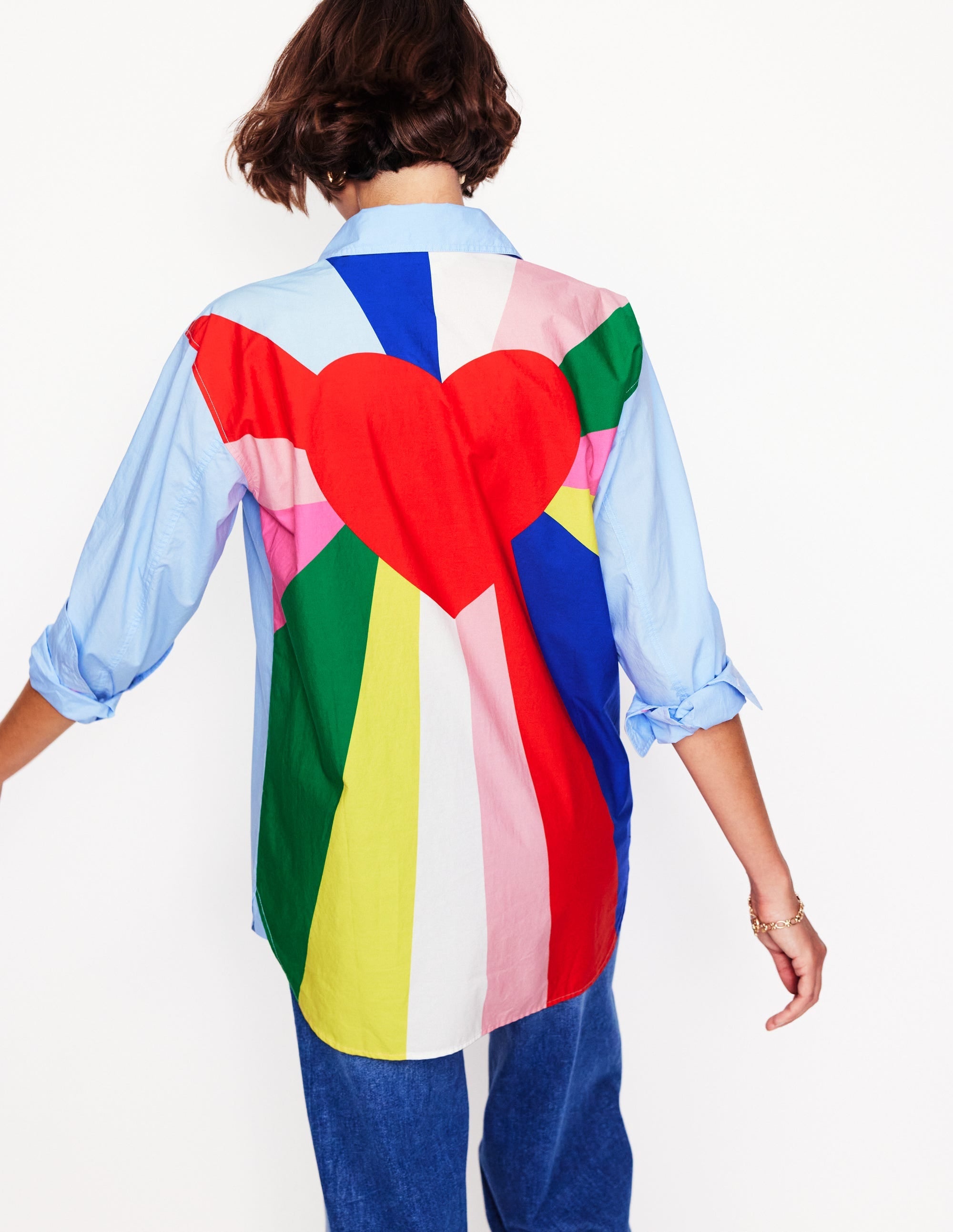 Sadie Relaxed Cotton Shirt-Multi, Heart Spectrum - Image 4