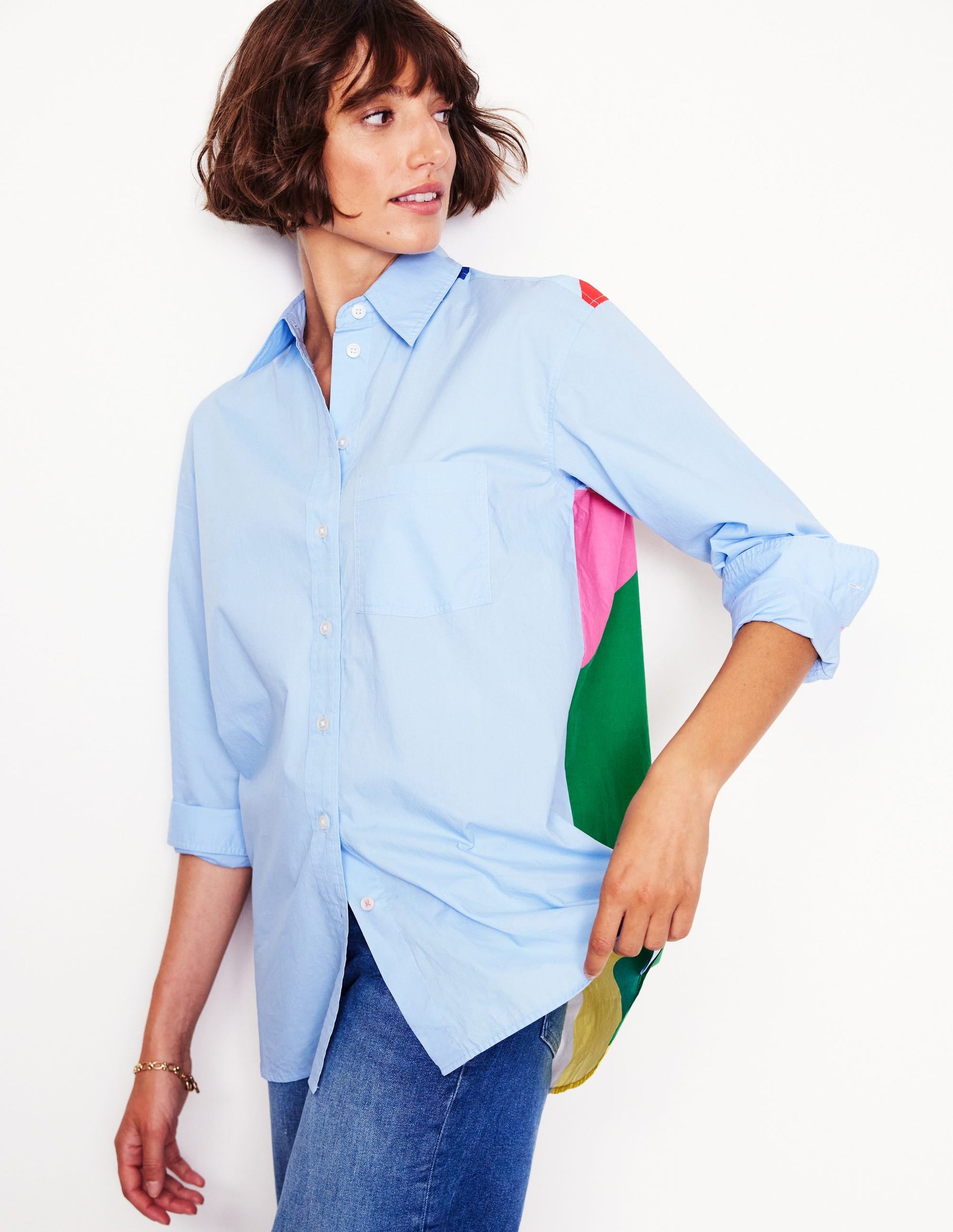 Sadie Relaxed Cotton Shirt-Multi, Heart Spectrum-5