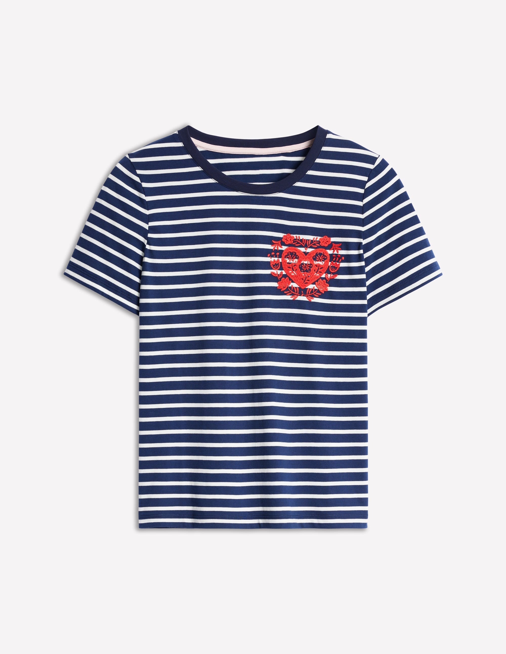 Relaxed Novelty T-Shirt-French Navy, Hearts - Image 5