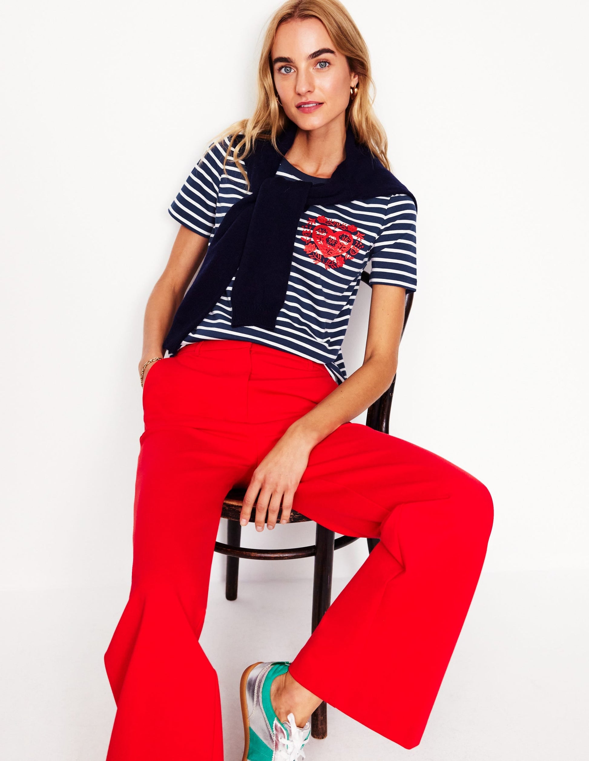 Relaxed Novelty T-Shirt-French Navy, Hearts-1