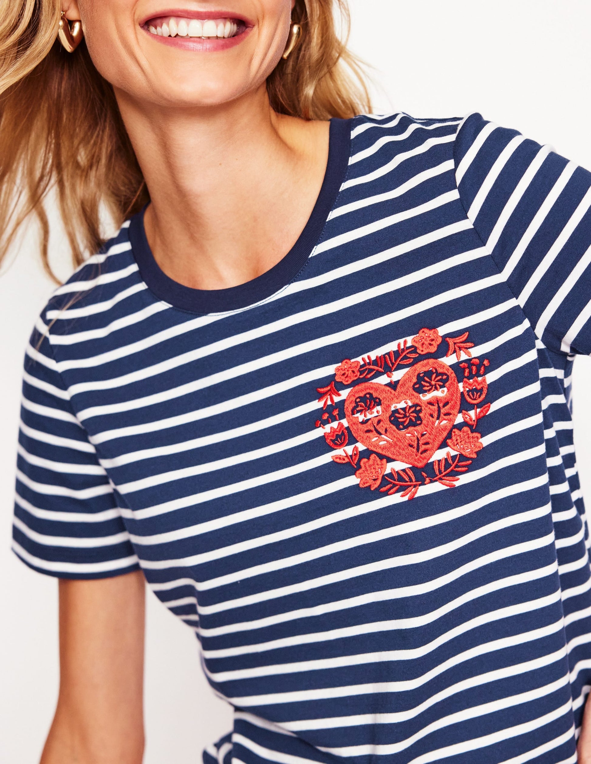 Relaxed Novelty T-Shirt-French Navy, Hearts-2