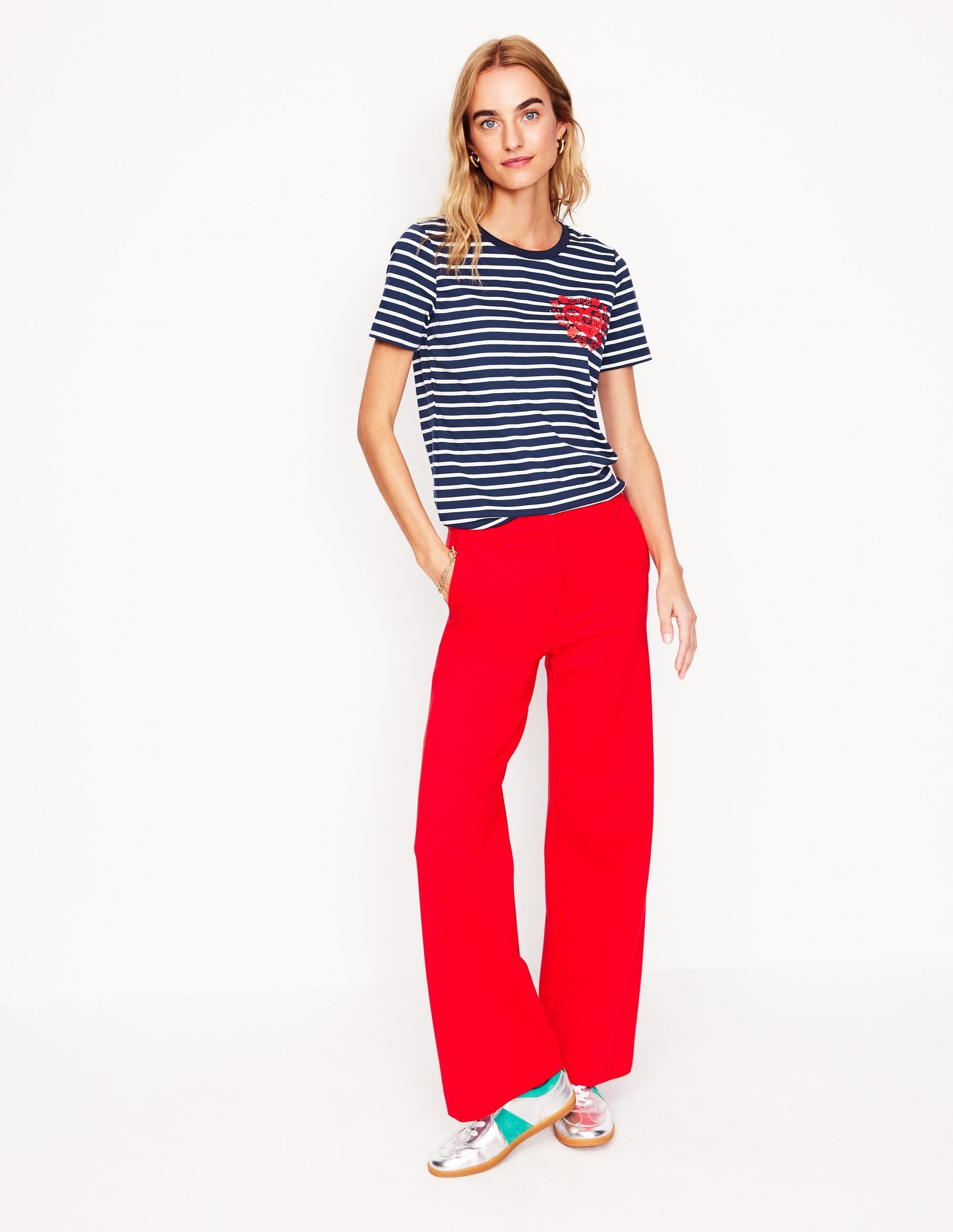 Relaxed Novelty T-Shirt-French Navy, Hearts - Image 4