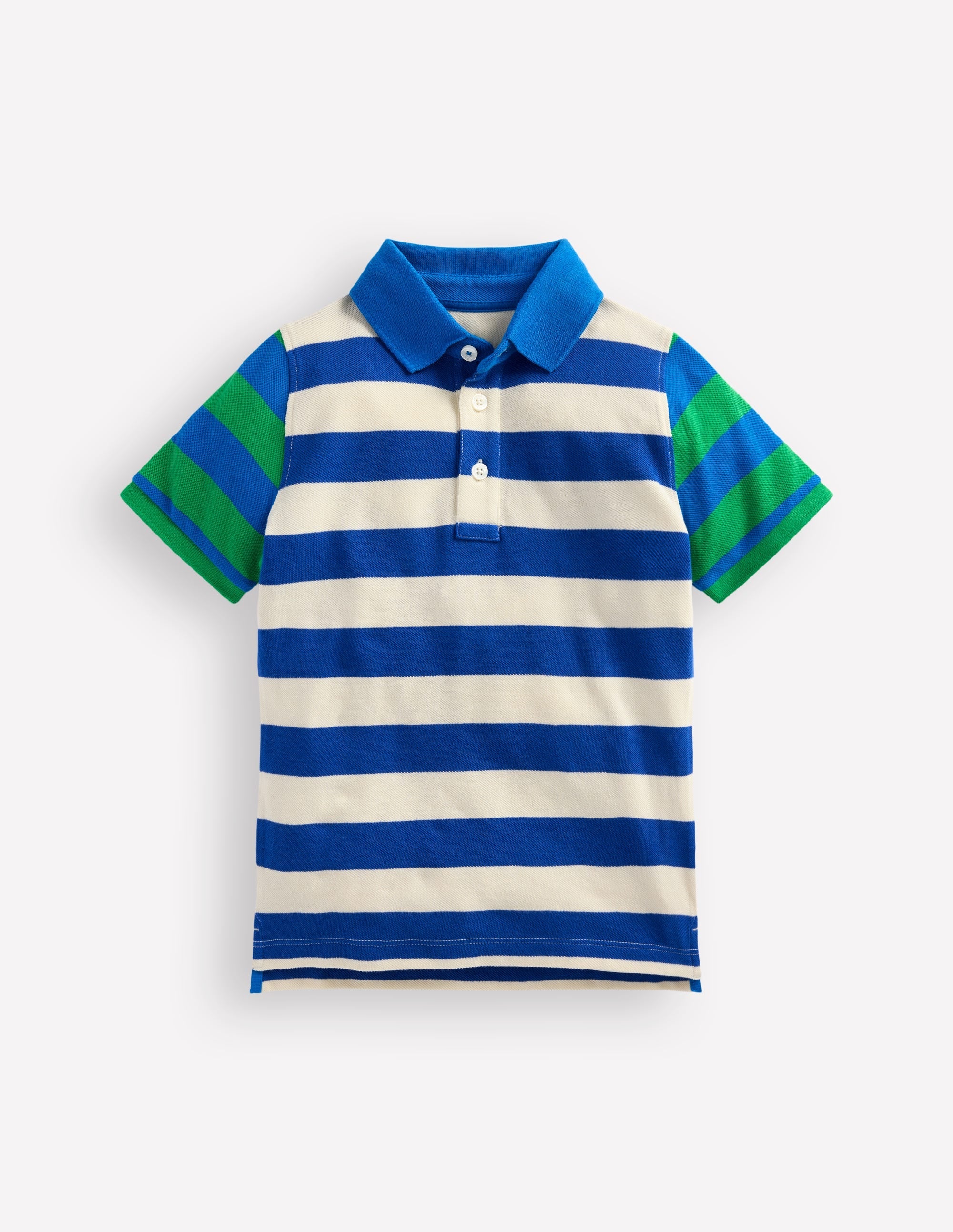 Piqué Polo Shirt-Sapling Green/ Kingfisher Blue - Image 1