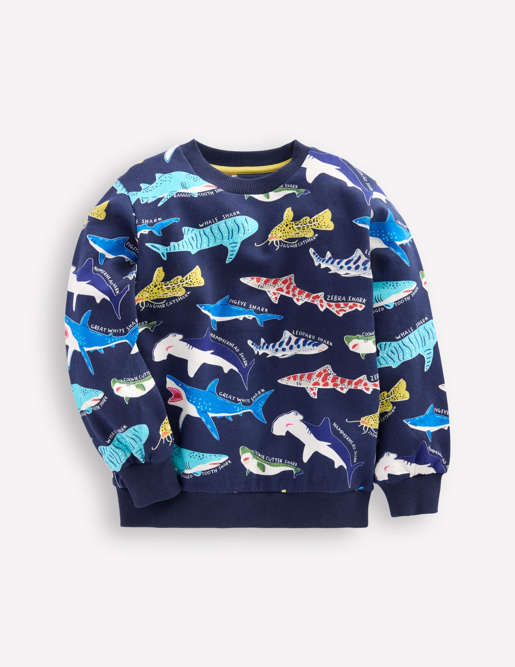Printed Sweatshirt-College Navy Sharks - Image 3