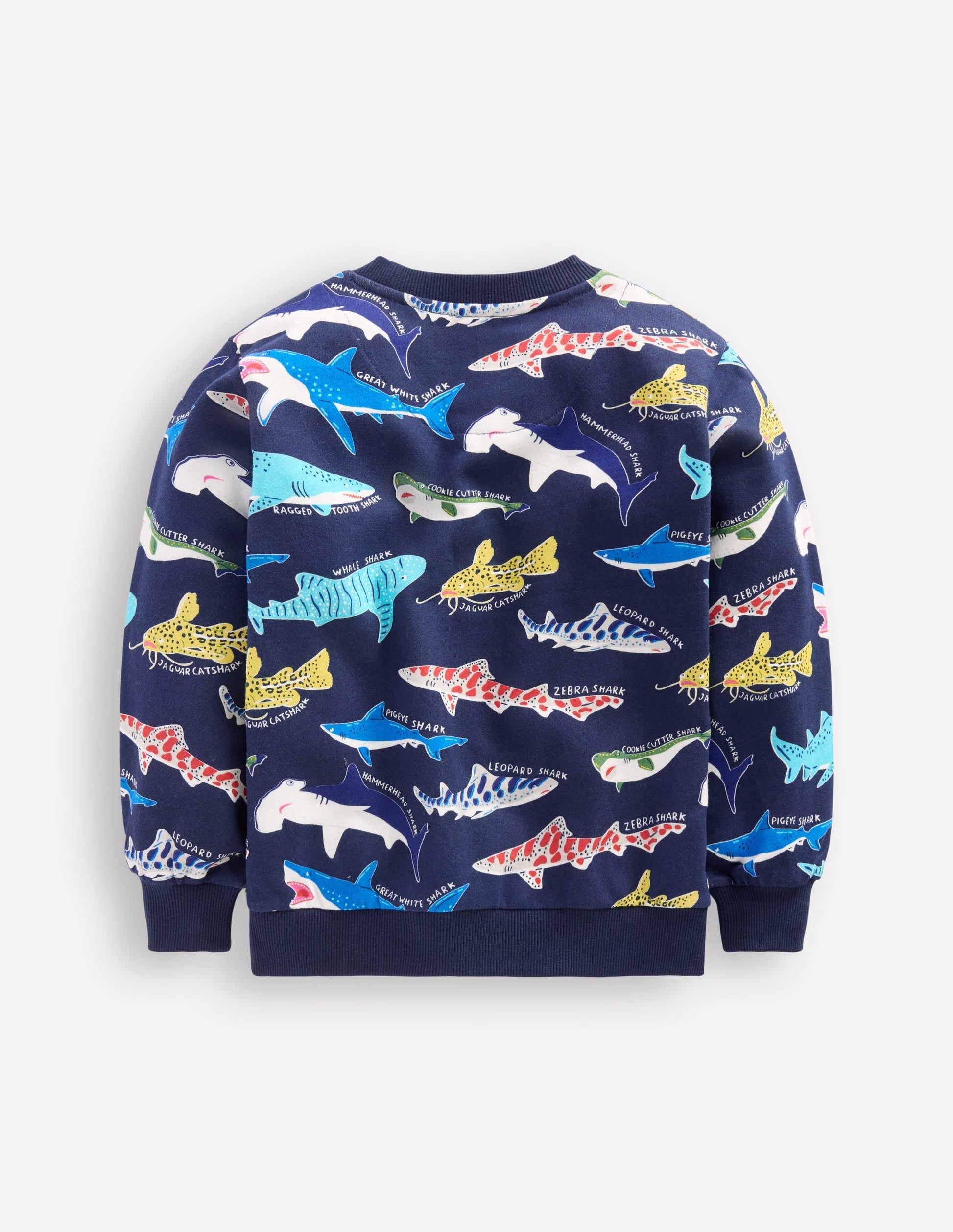 Printed Sweatshirt-College Navy Sharks-4