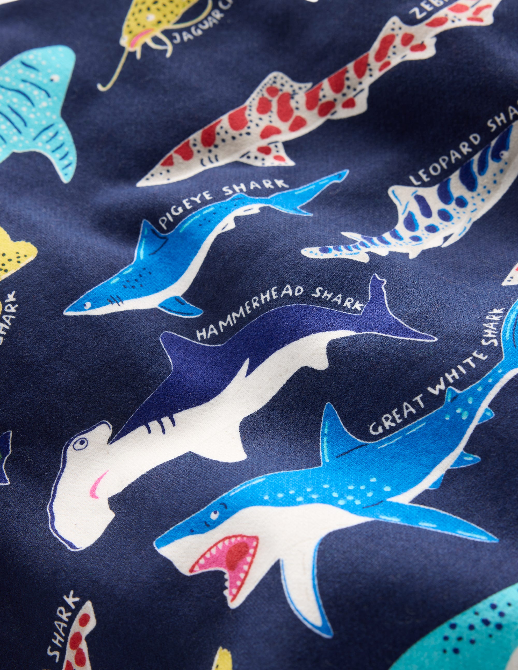 Printed Sweatshirt-College Navy Sharks - Image 5