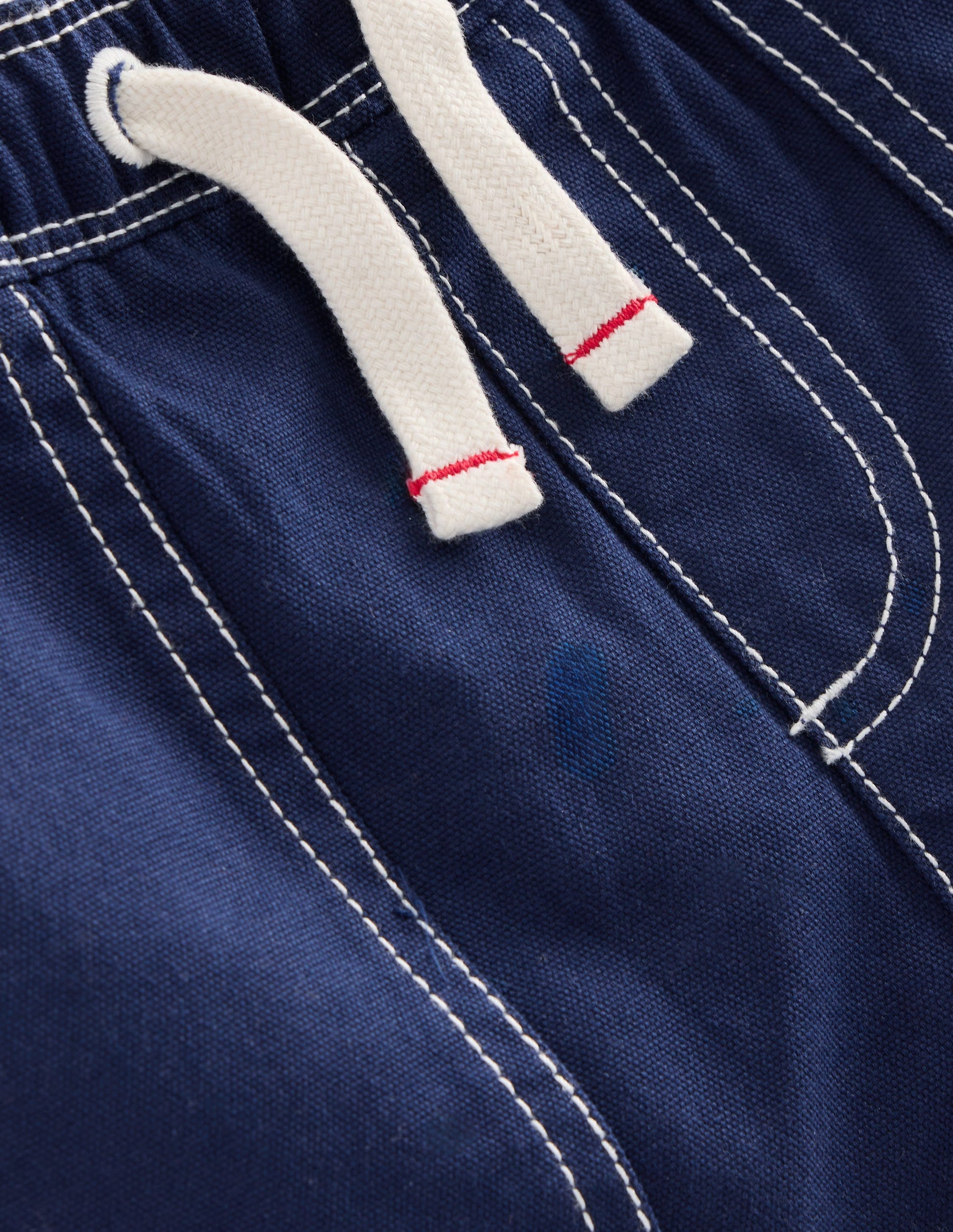 Pull-On Cotton Shorts-Navy-3