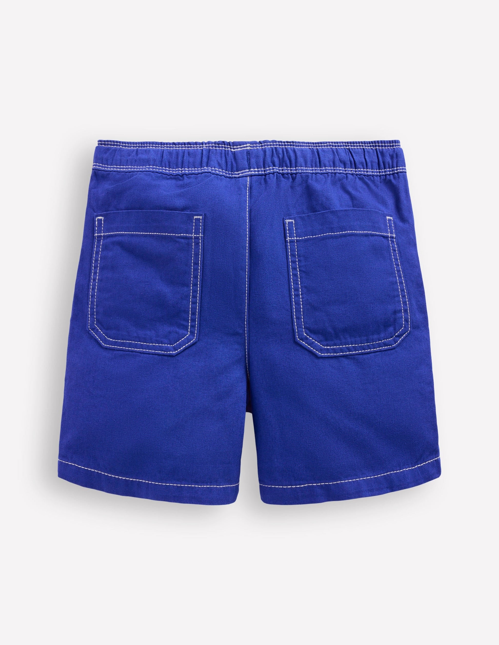 Pull-On Cotton Shorts-Bright Blue-2
