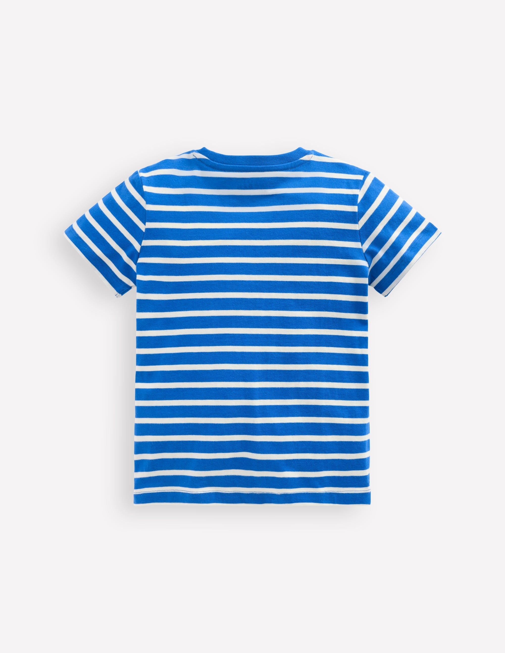 Short Sleeve Appliqué T-shirt-Gallery Blue Stripe Seagulls - Image 3
