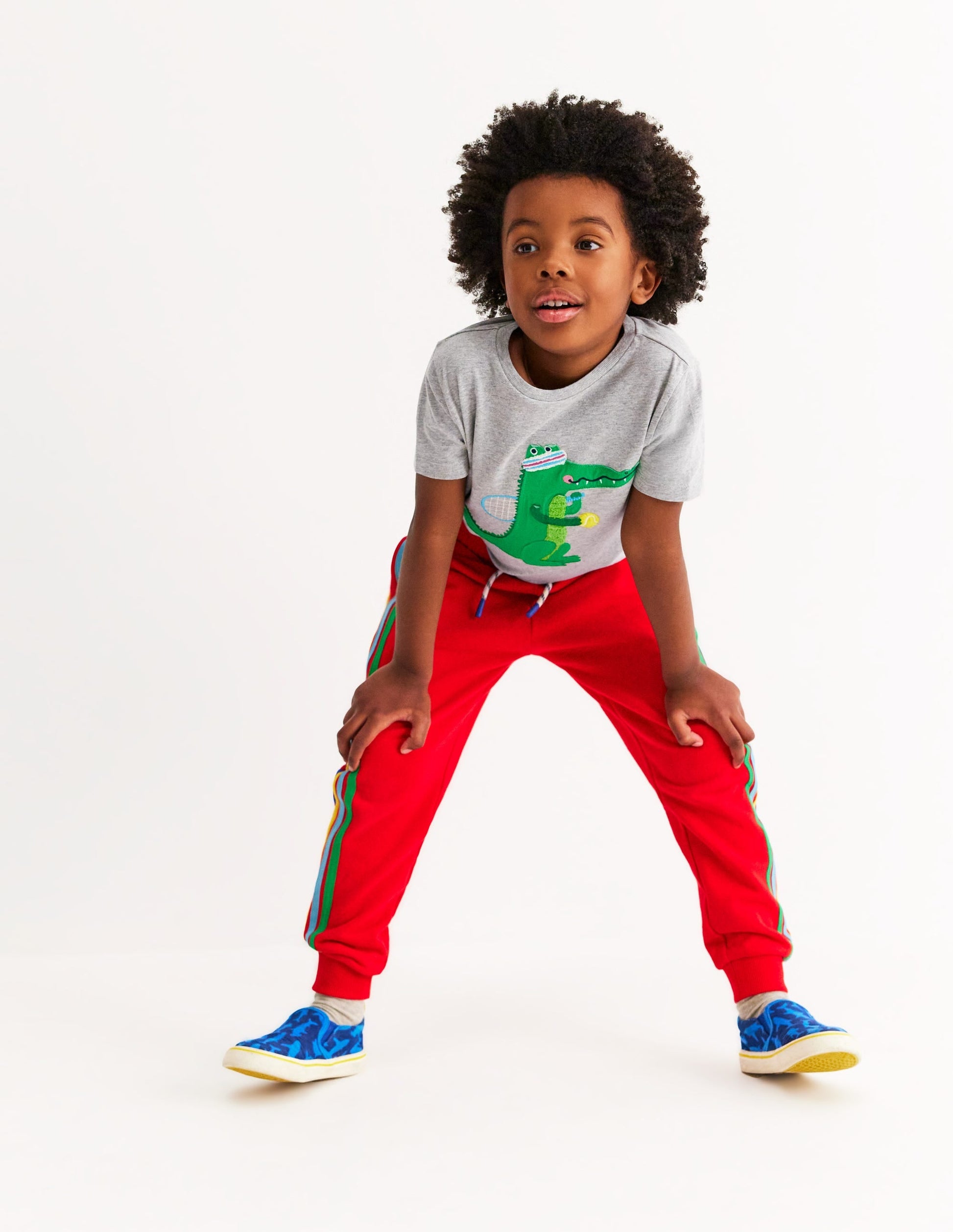 Short Sleeve Appliqué T-shirt-Grey Marl Crocodile-4