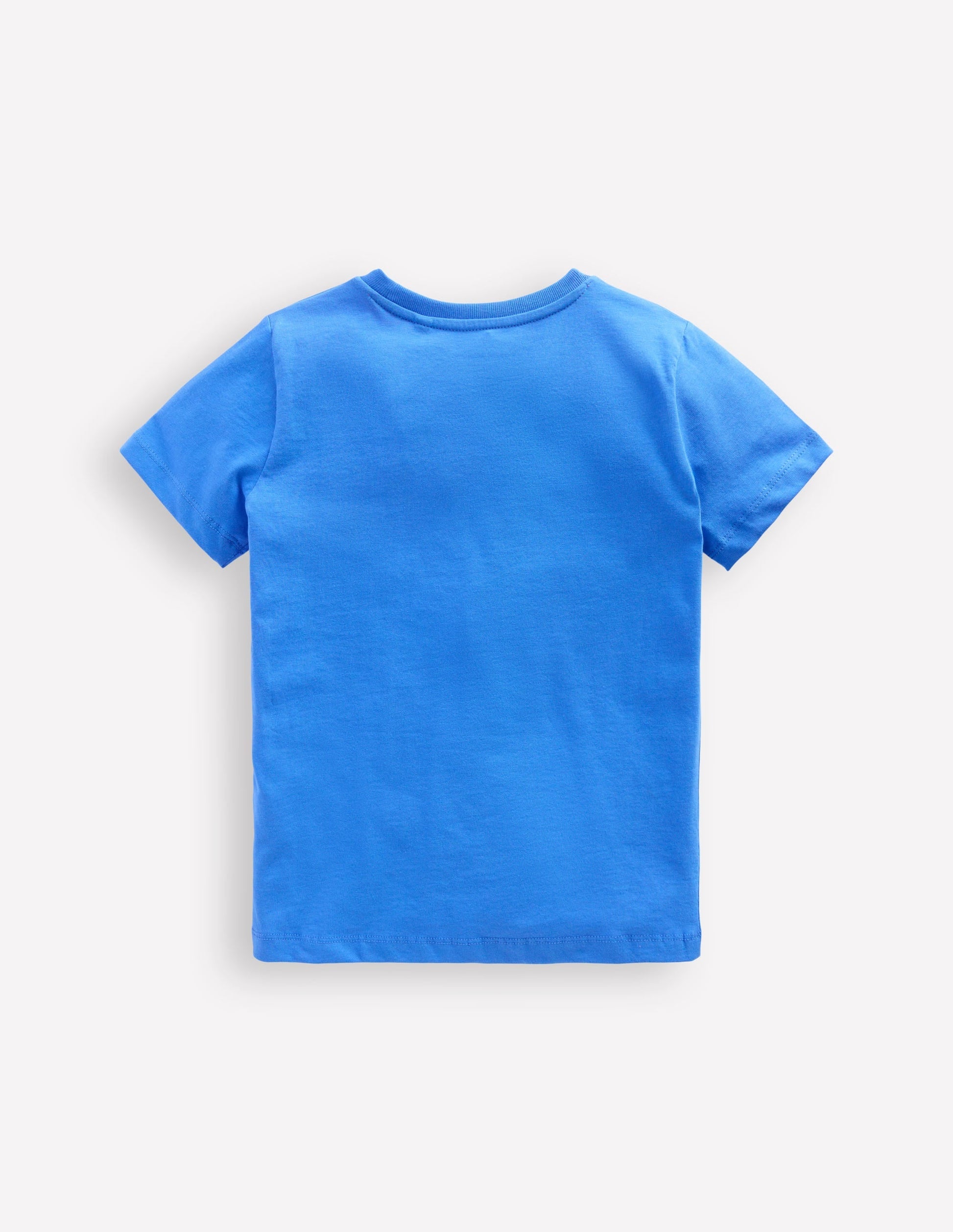 Short Sleeve Printed T-Shirt-Peacock Plume Blue Farm-2