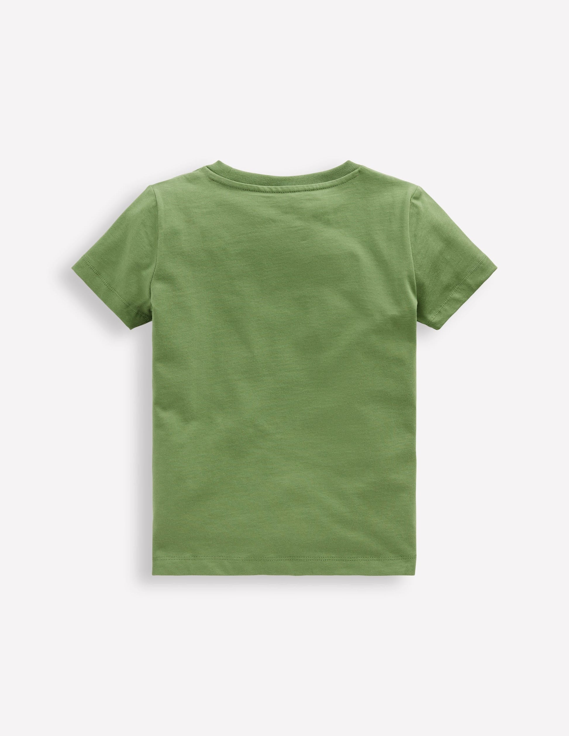 Short Sleeve Printed T-Shirt-Leaf Green Chickens-2