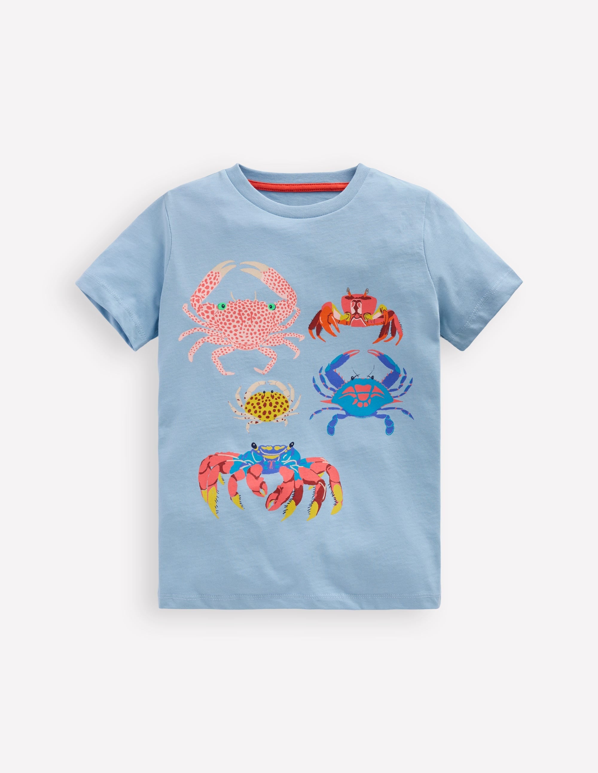 Short Sleeve Printed T-Shirt-Vintage Blue Crabs - Image 2