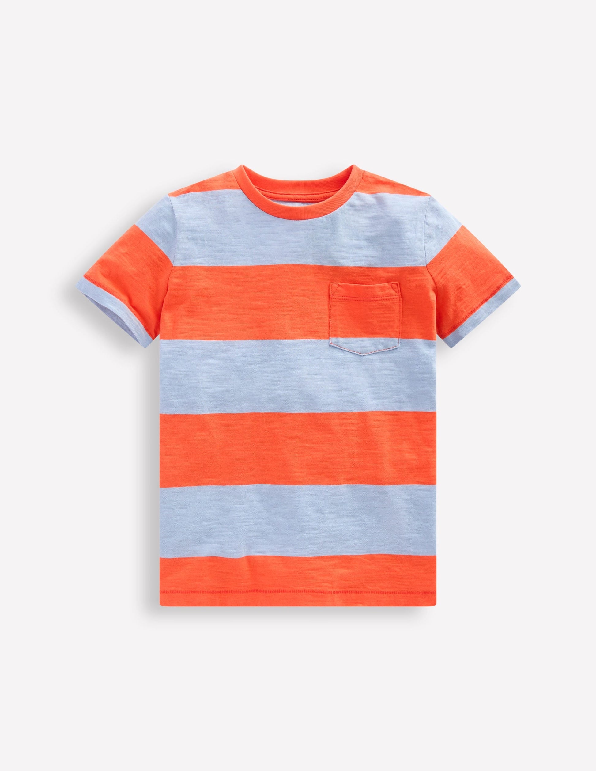 Everyday Short Sleeve T-Shirt-Mandarin Orange/Glacier Stripe-1