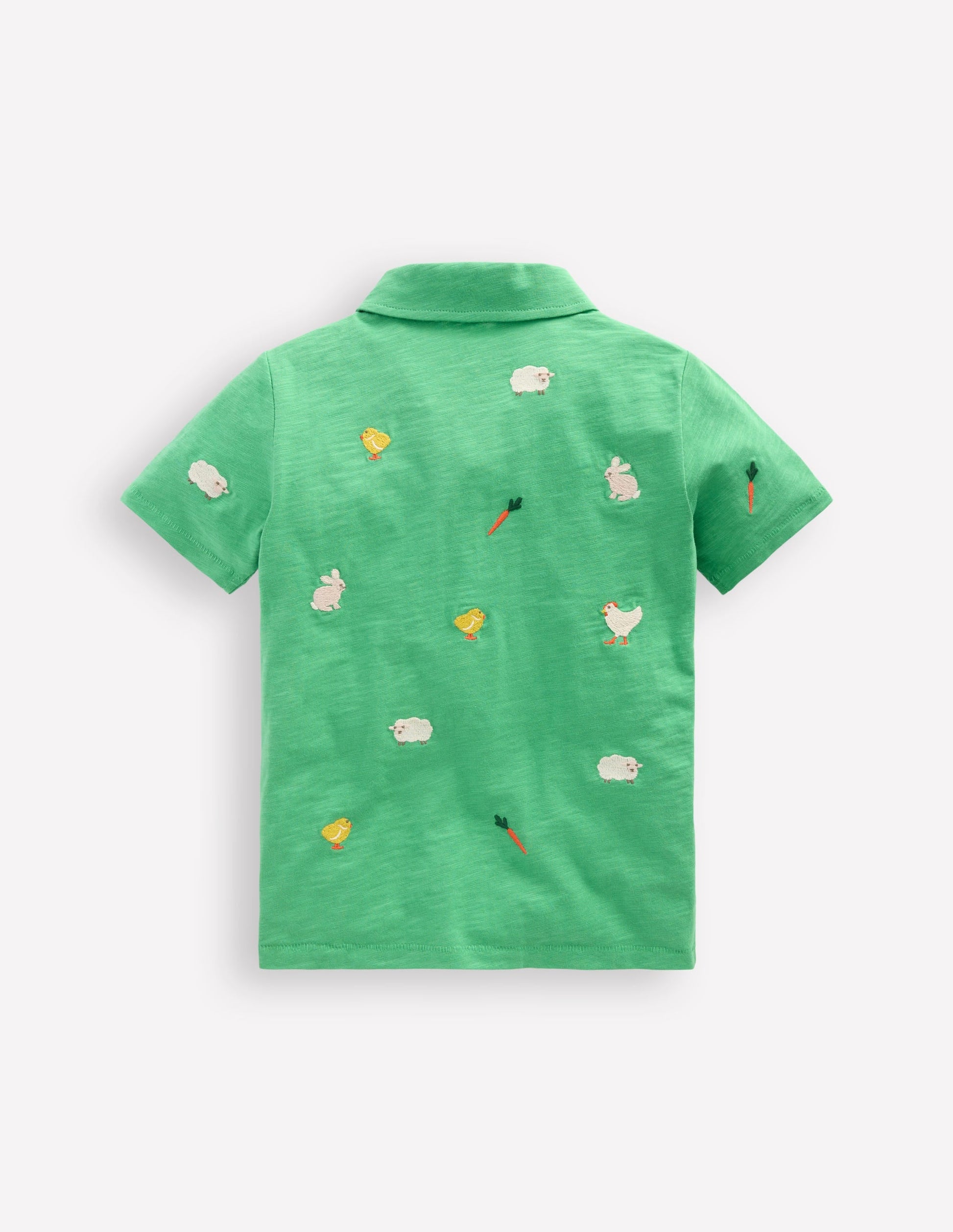 Embroidered Slub Polo Shirt-Easter Multi Embroidery-2