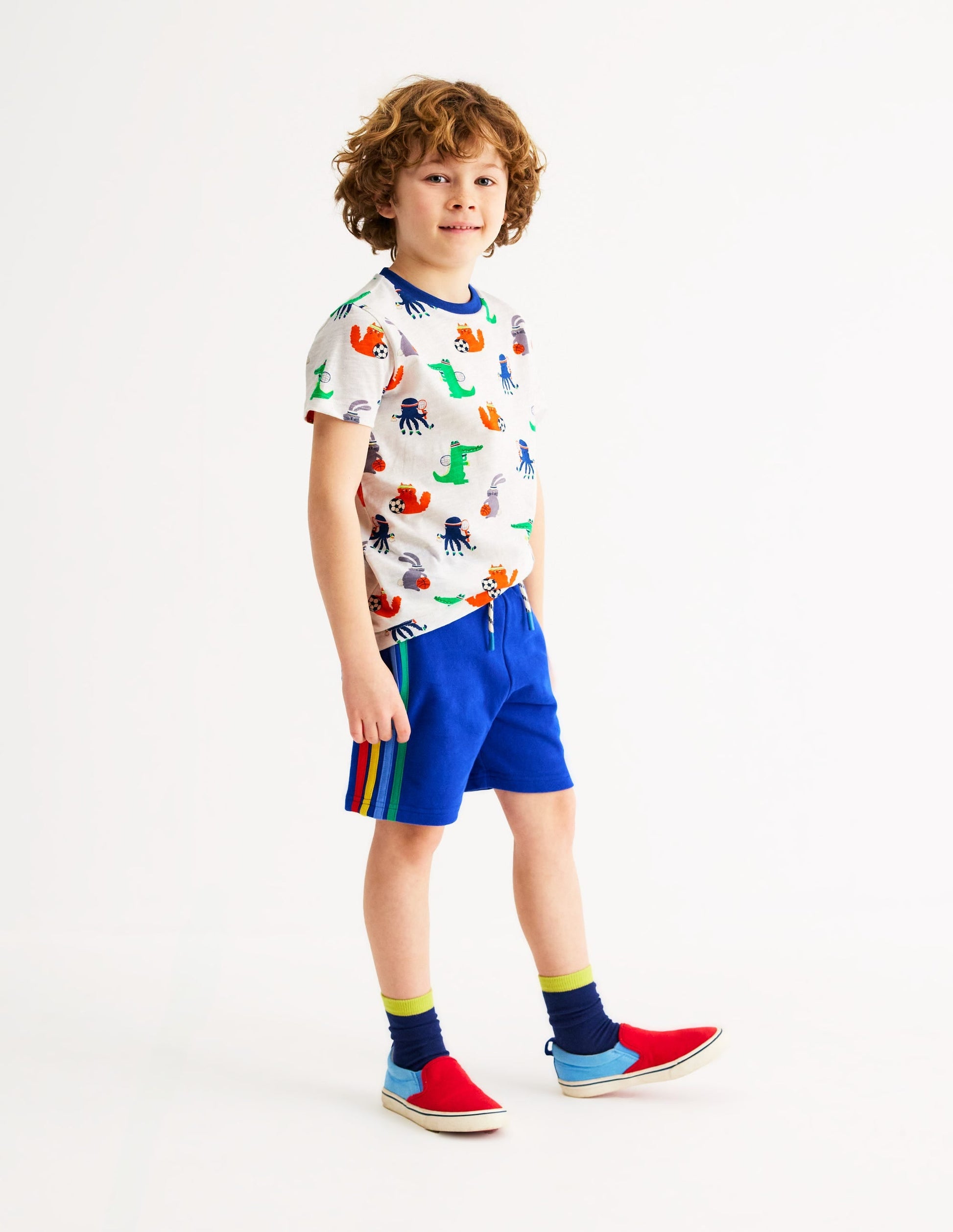 All-Over Printed T-Shirt-Soft Ivory Sporty Pets-4
