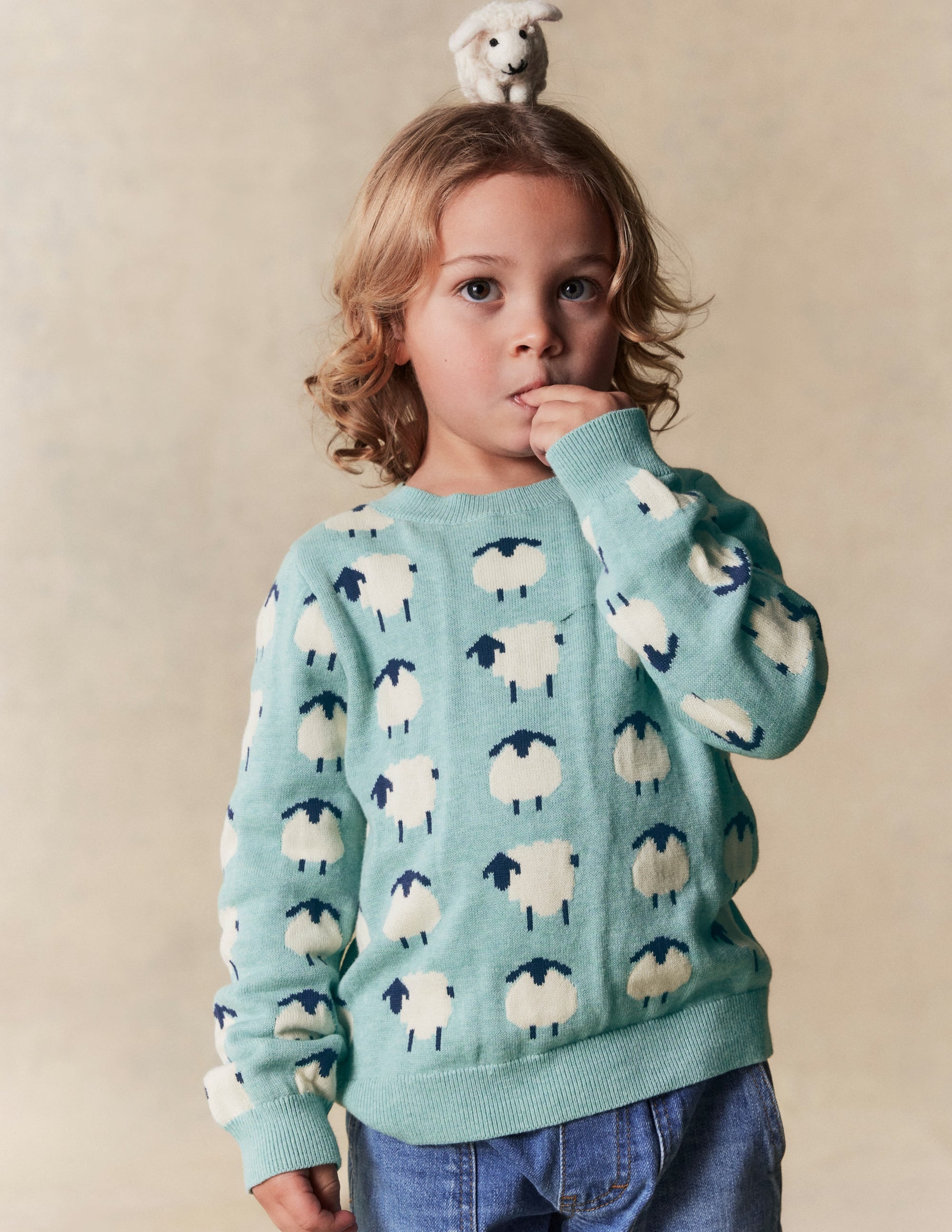 Novelty Jumper-Tourmaline Blue Sheep - Image 1
