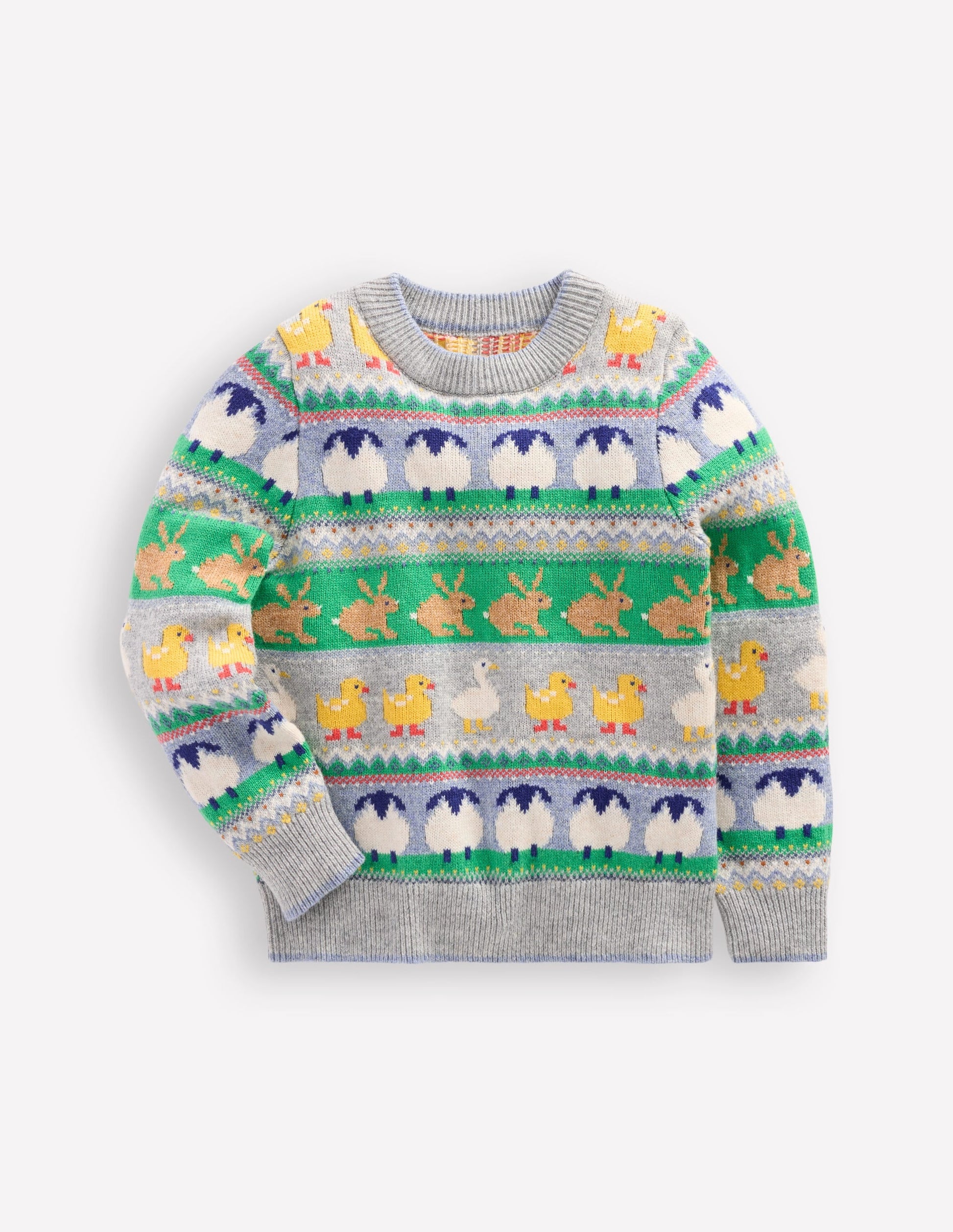 Fair Isle Jumper-Grey Marl Easter-3