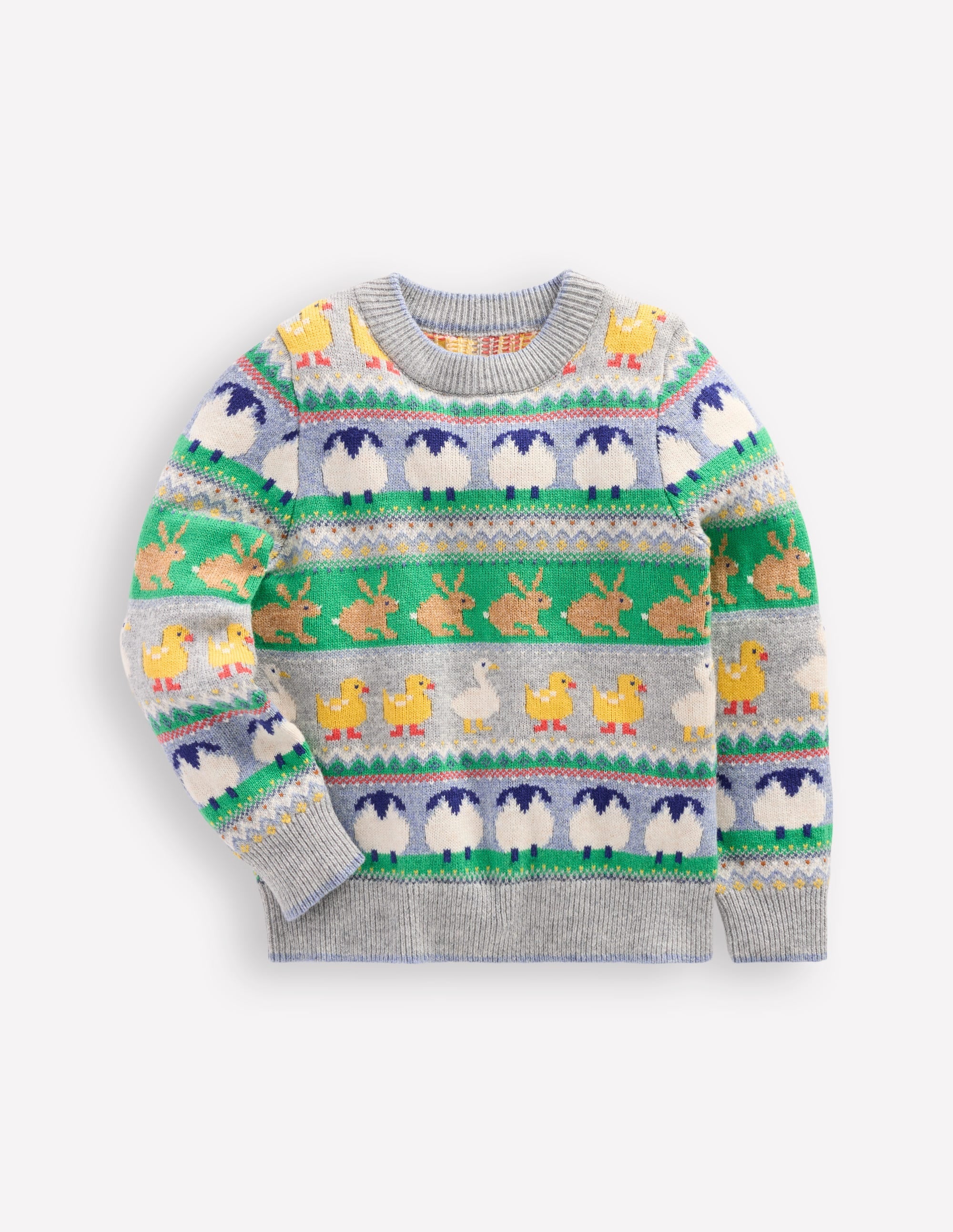 Fair Isle Jumper-Grey Marl Easter - Image 3