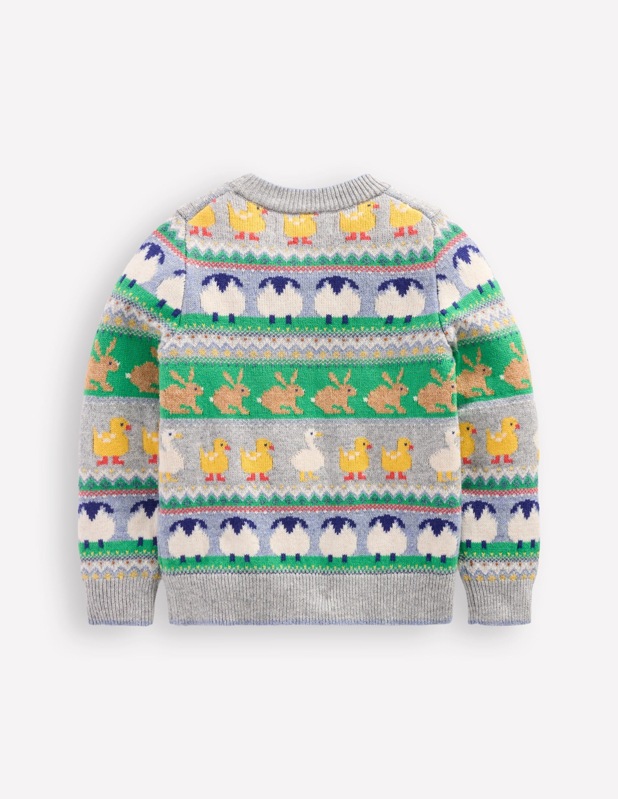 Fair Isle Jumper-Grey Marl Easter - Image 4
