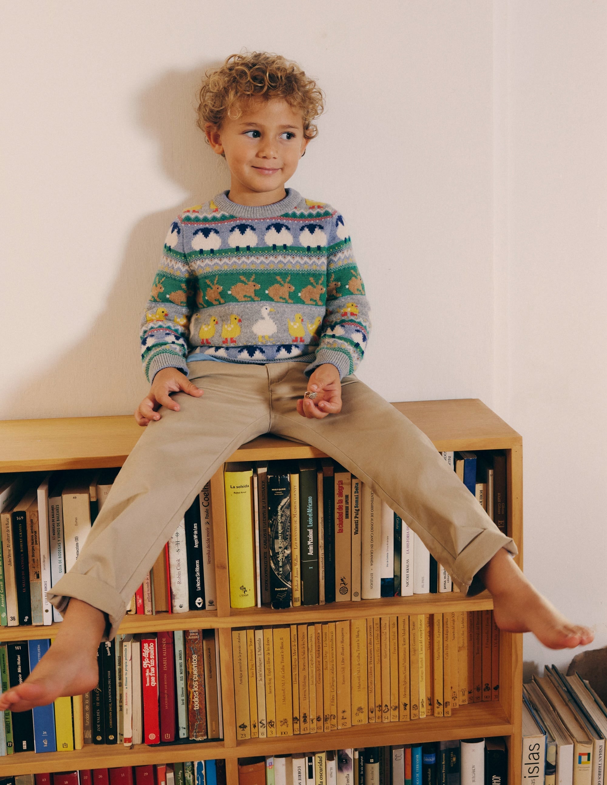 Fair Isle Jumper-Grey Marl Easter - Image 1