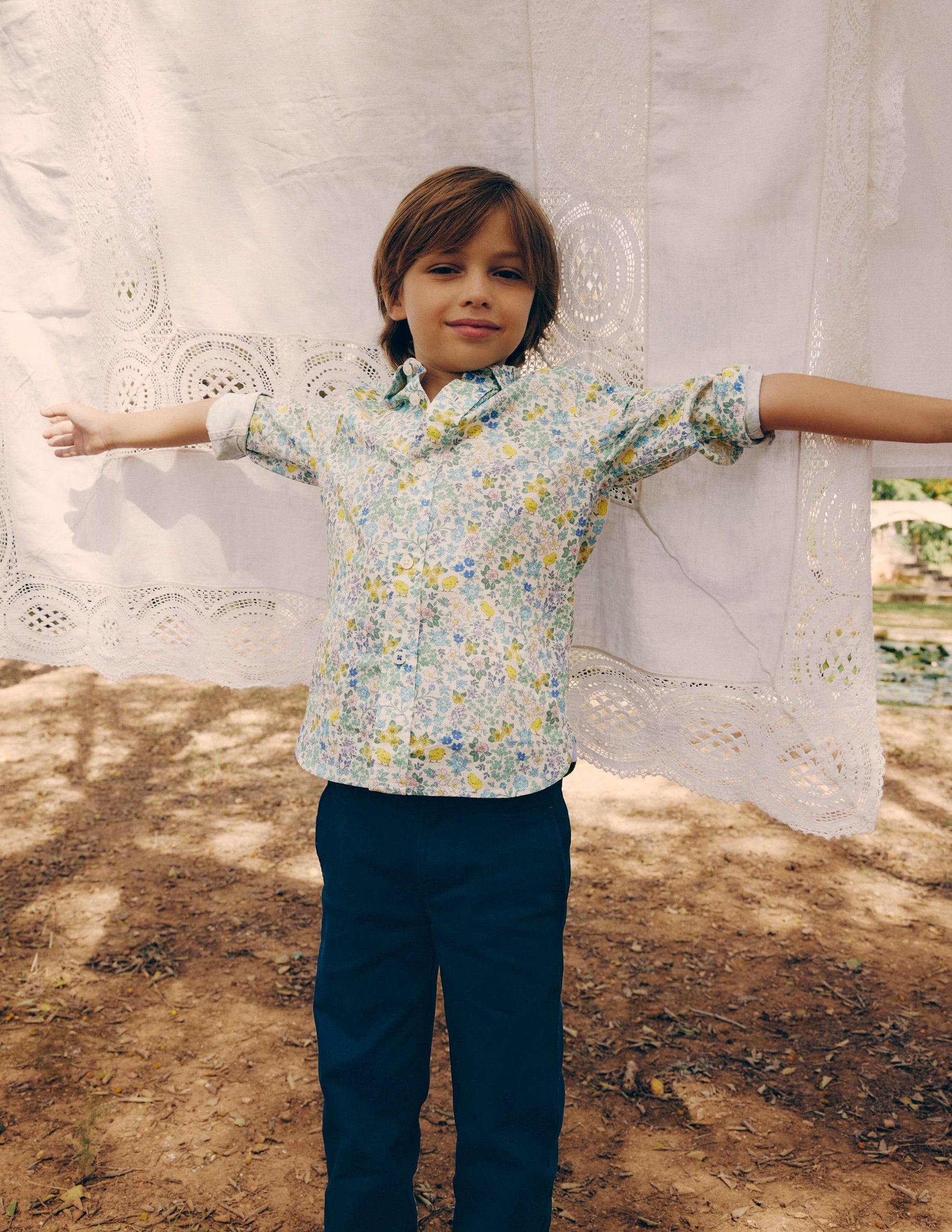Cotton Shirt-Easter Chick Floral-1