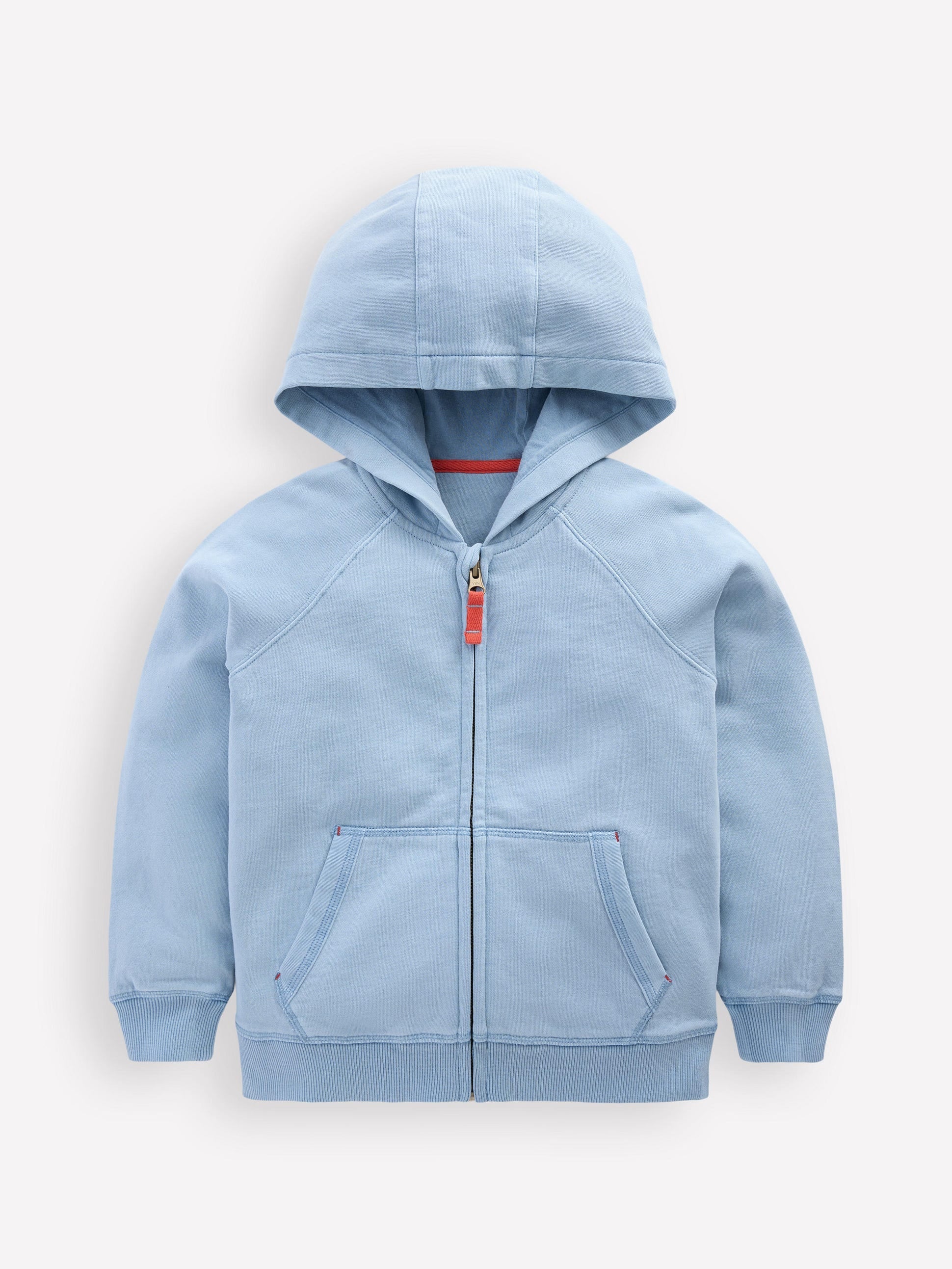 Garment Dye Zip Up Hoodie-Glacier Blue-1