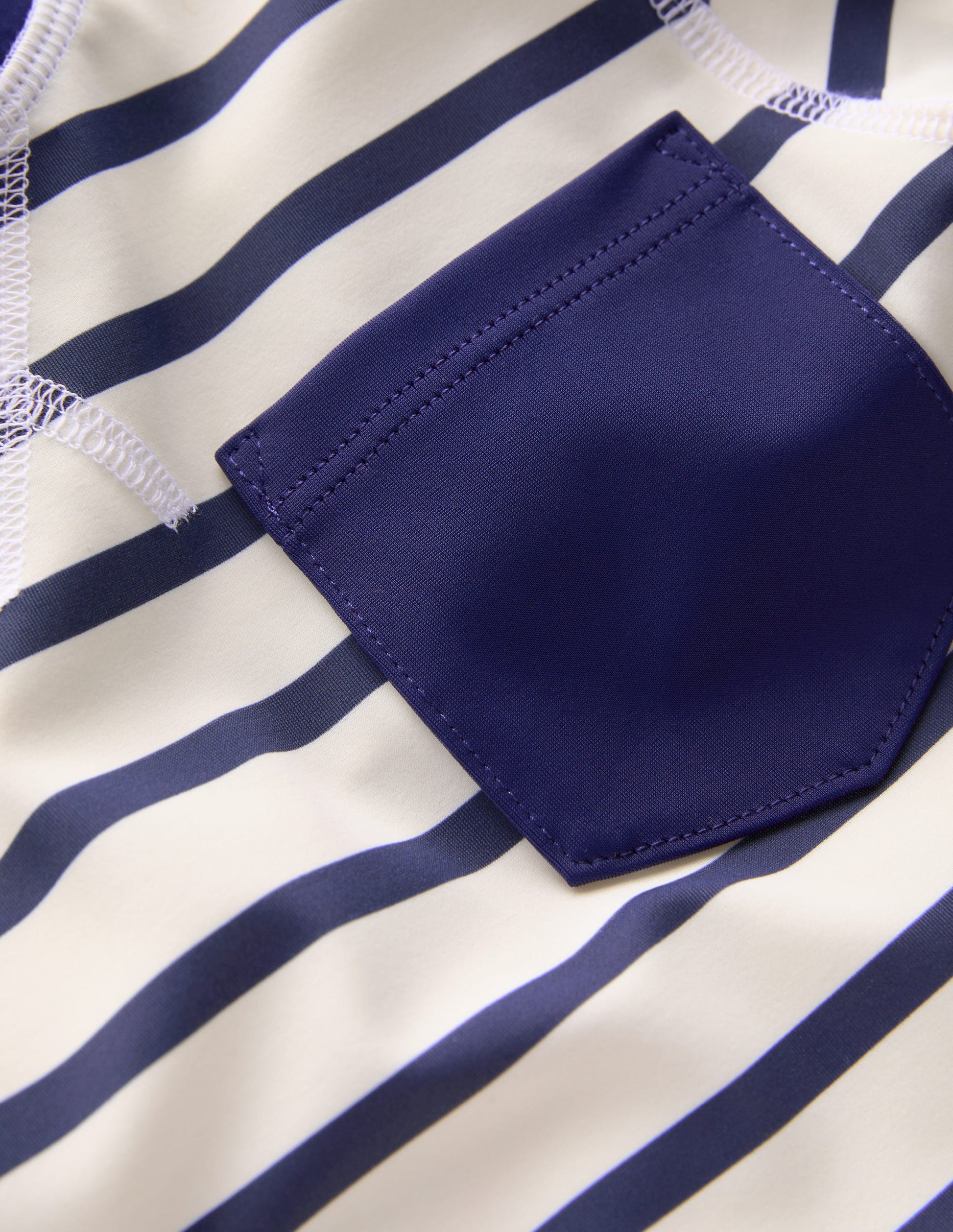 Sun Safe Breton Rash Vest-College Navy/ Ivory Stripe-3