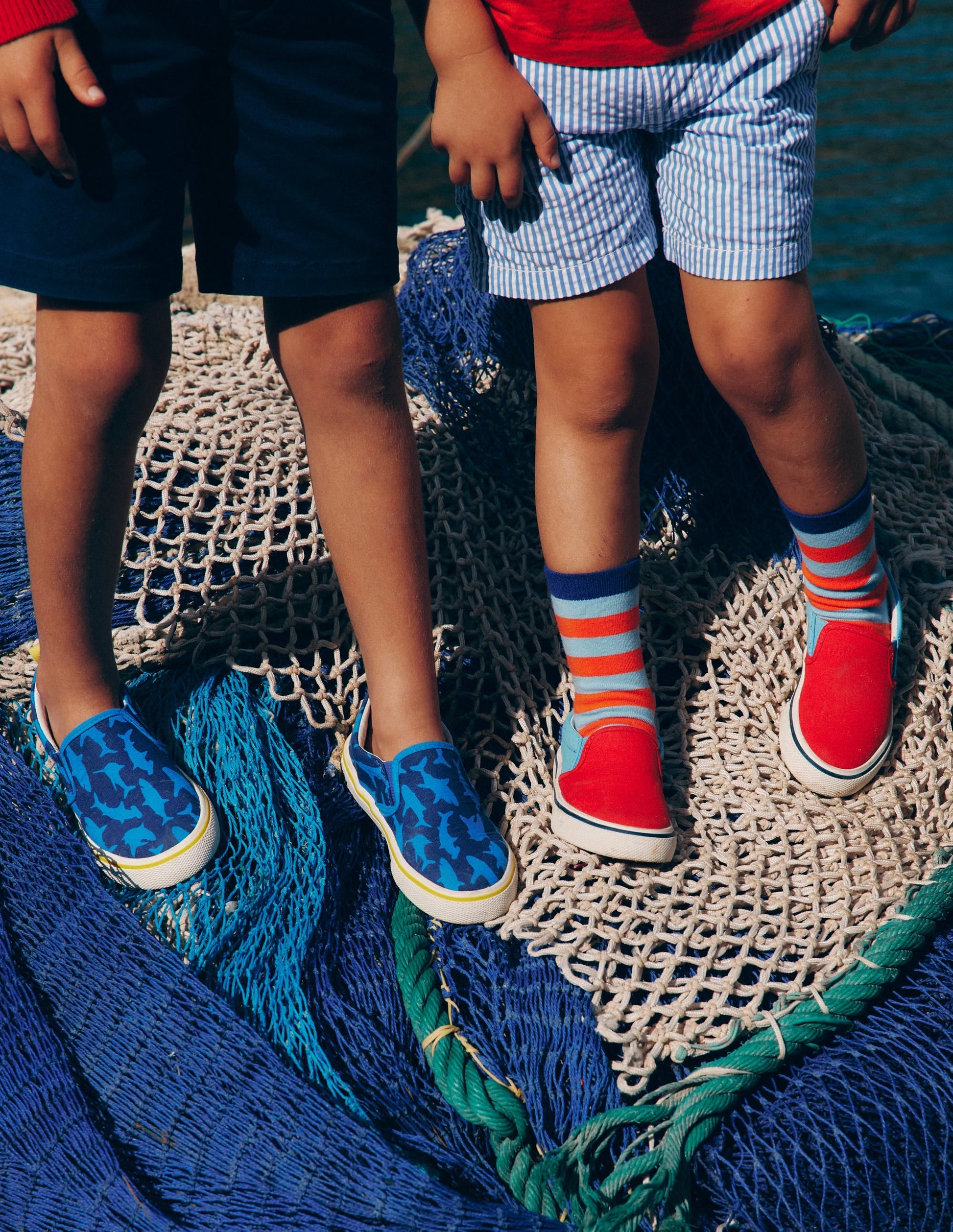 Canvas Slip-Ons-Starboard Blue Sharks-1