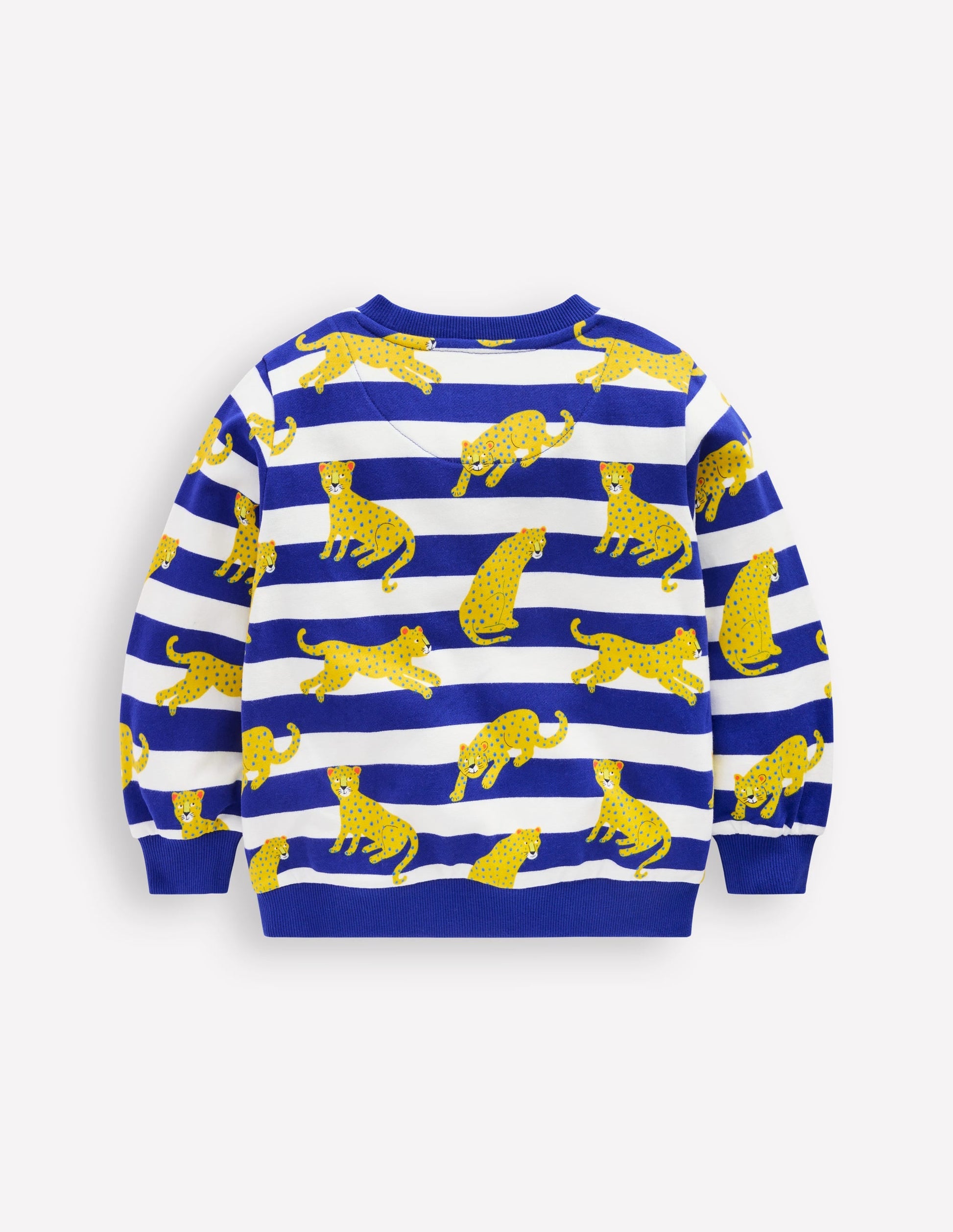 Printed Sweatshirt-Bright Blue Leopard Stripe-1