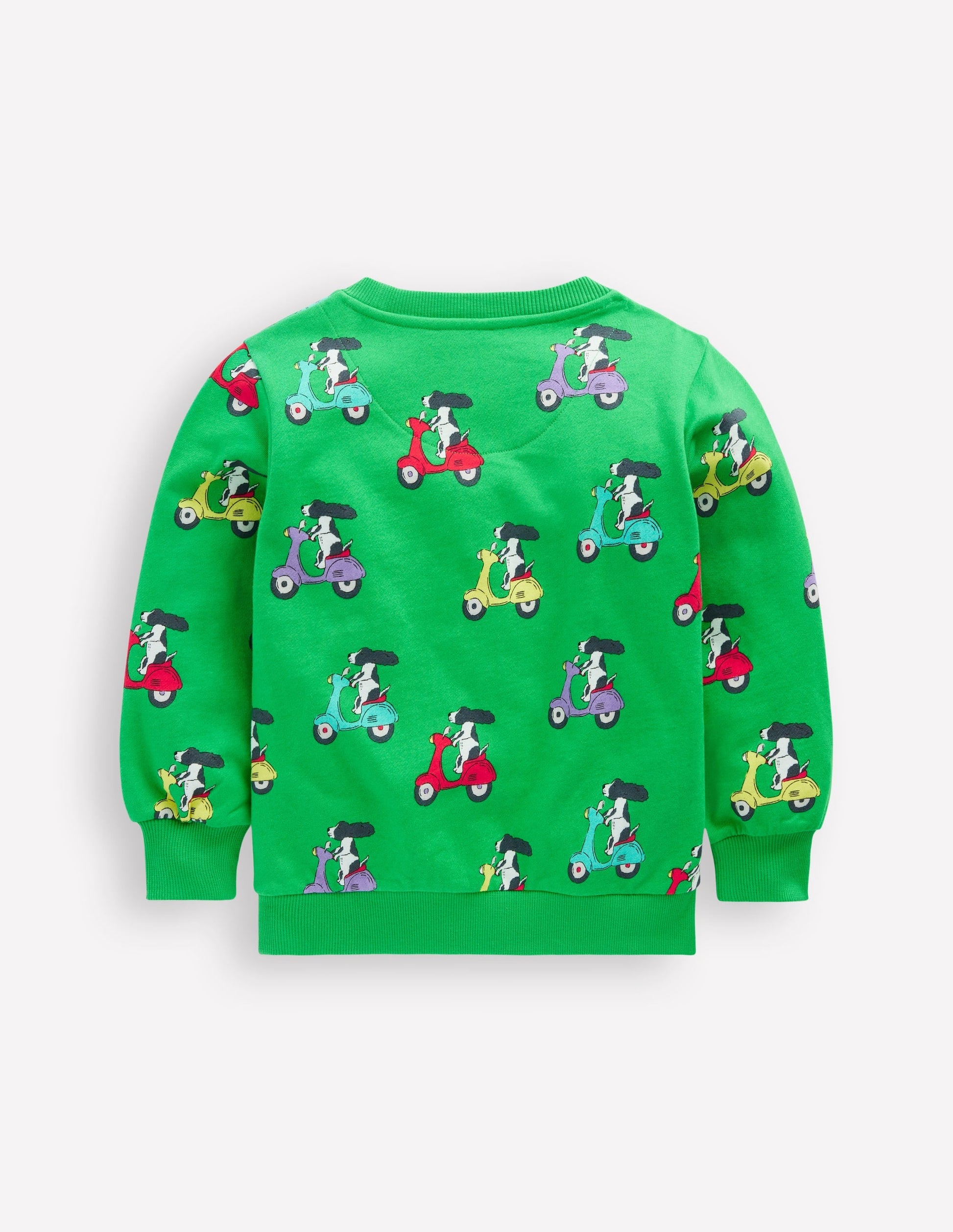 Printed Sweatshirt-Sapling Green Puppy Scooter-2