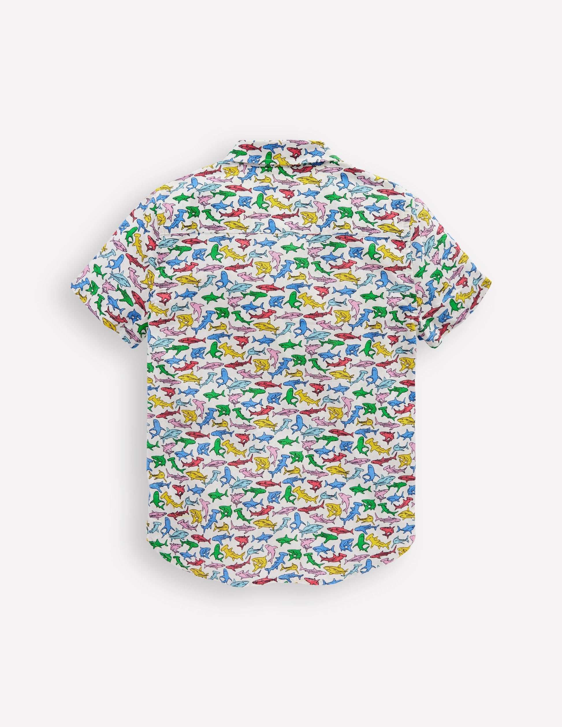 Cotton Linen Shirt-Multi Sharks-3