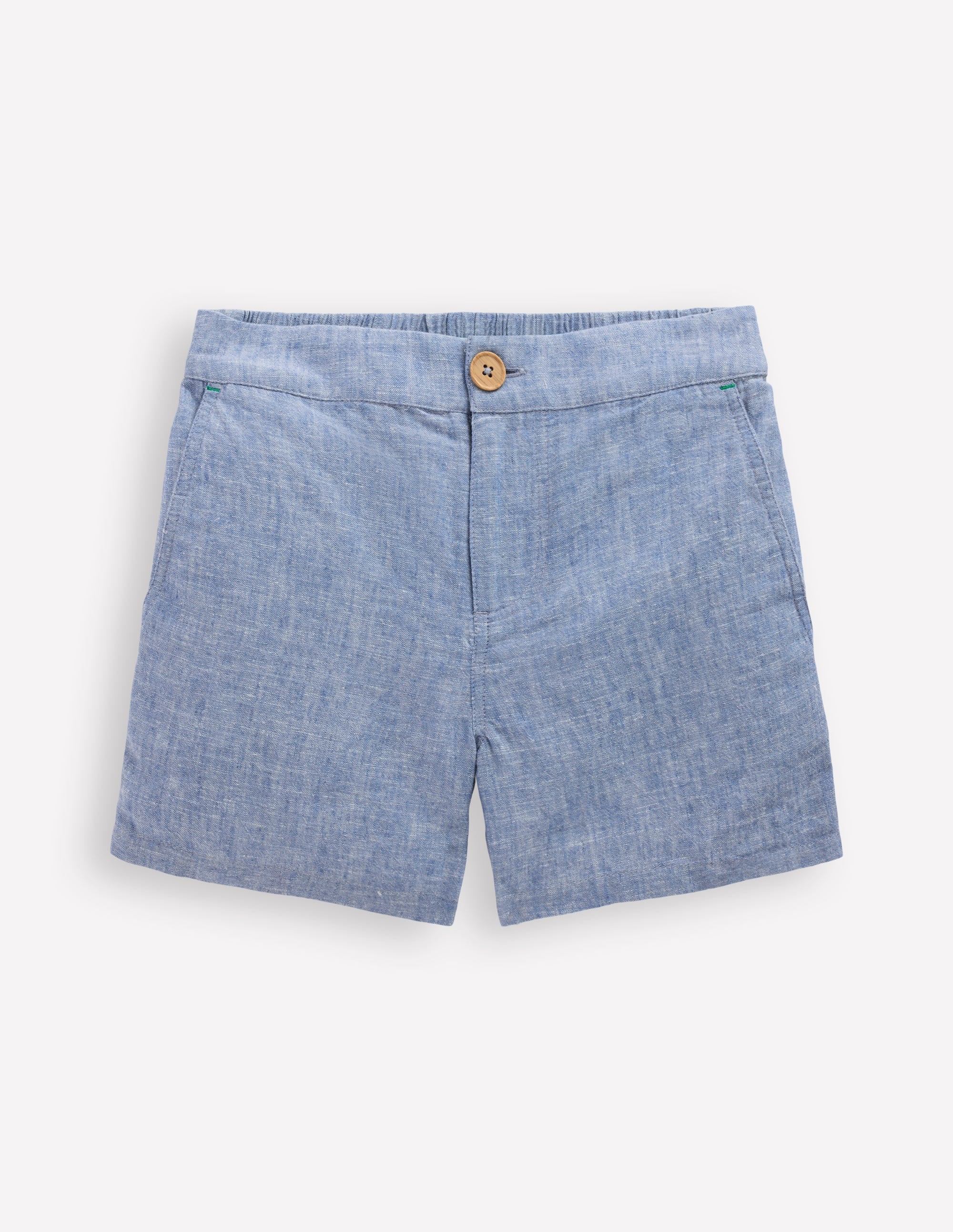 Cotton Linen Shorts-Chambray - Image 1