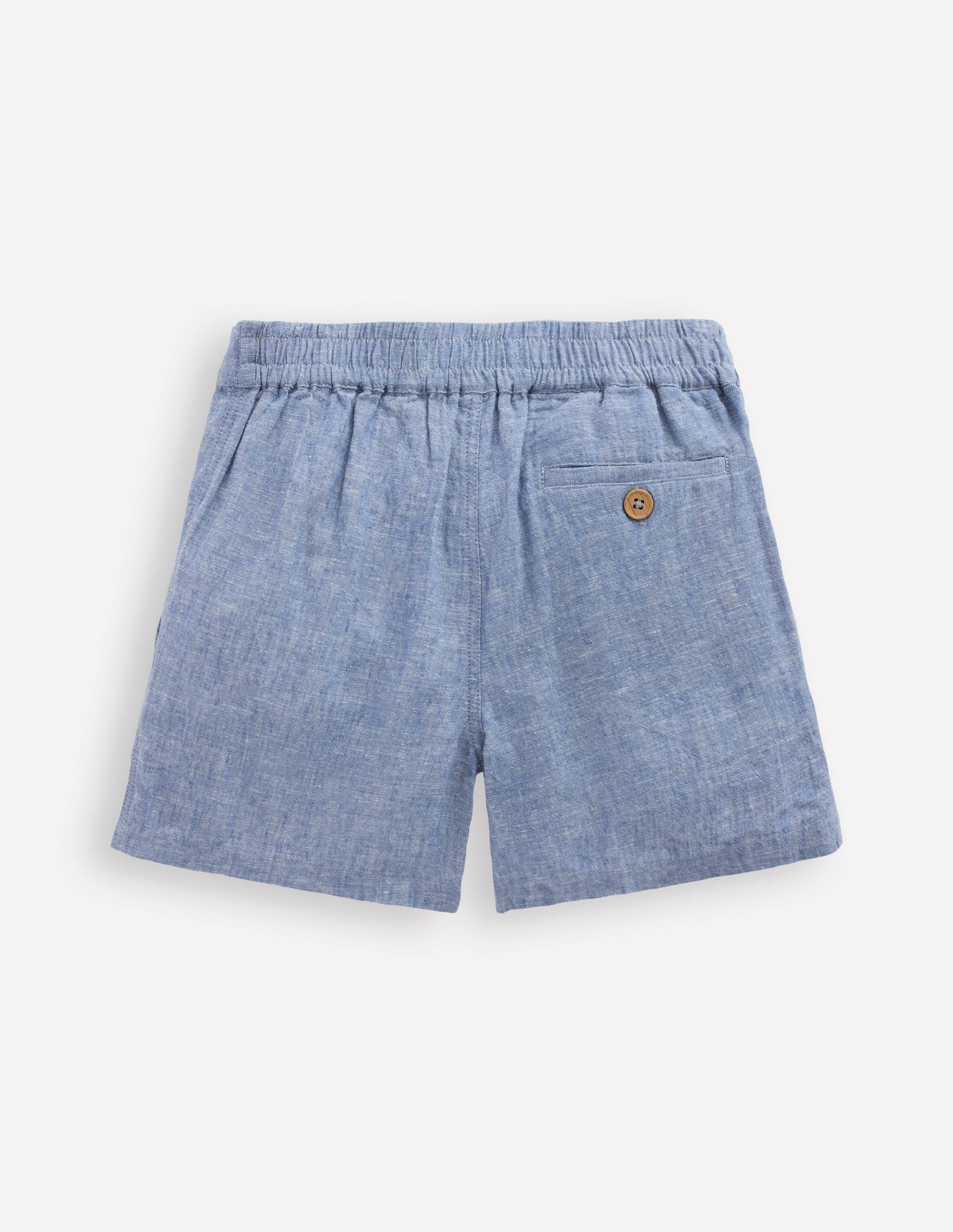 Cotton Linen Shorts-Chambray-2