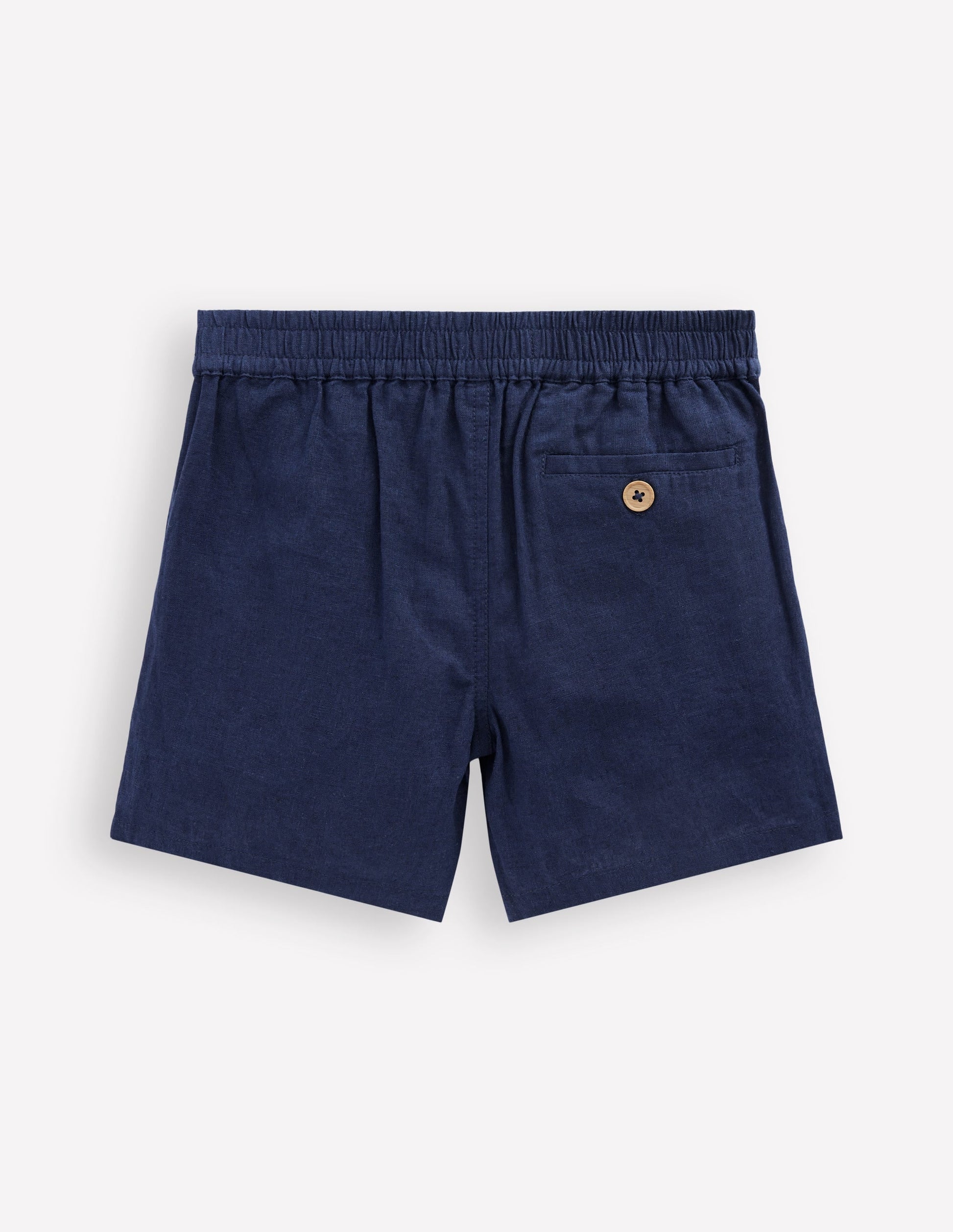 Cotton Linen Shorts-Navy-2