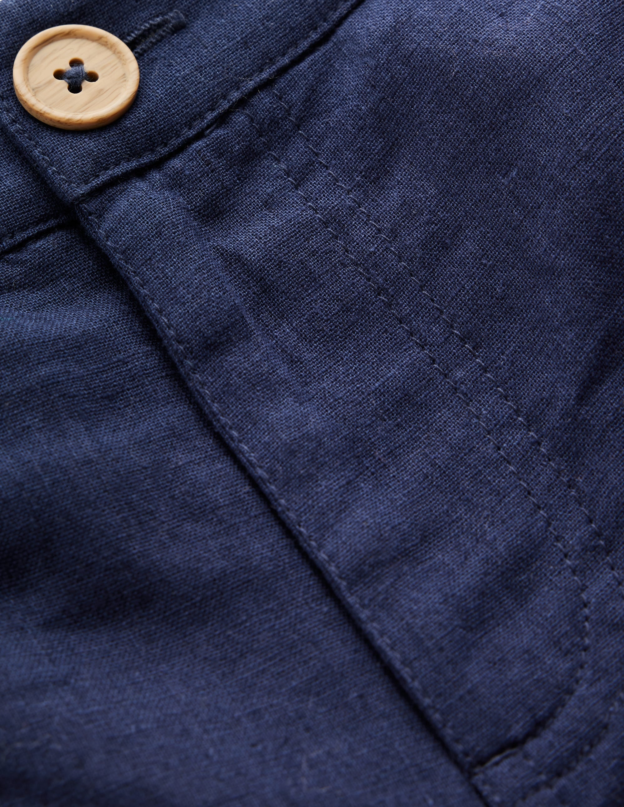 Cotton Linen Shorts-Navy - Image 3