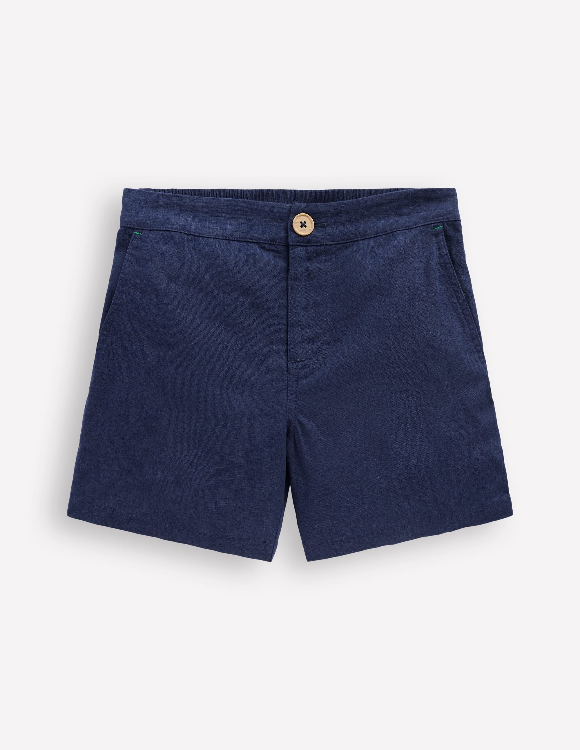 Cotton Linen Shorts-Navy - Image 1