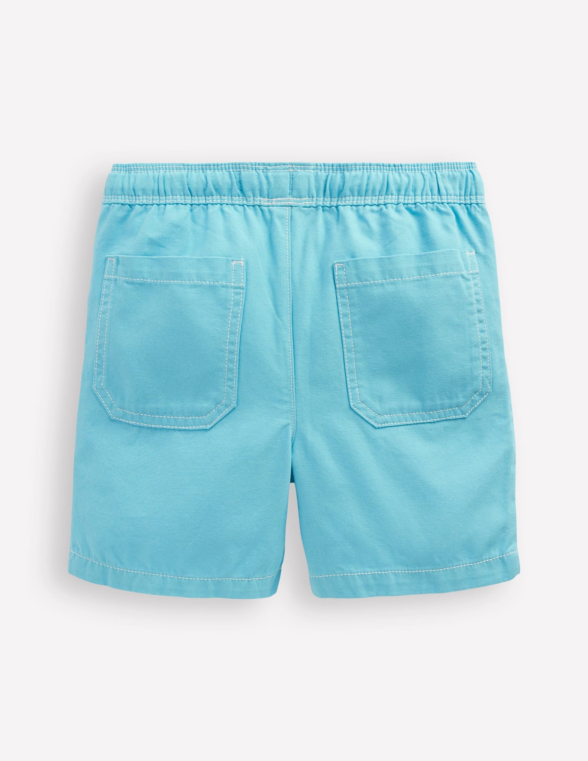 Pull-On Cotton Shorts-Caribbean Blue-2