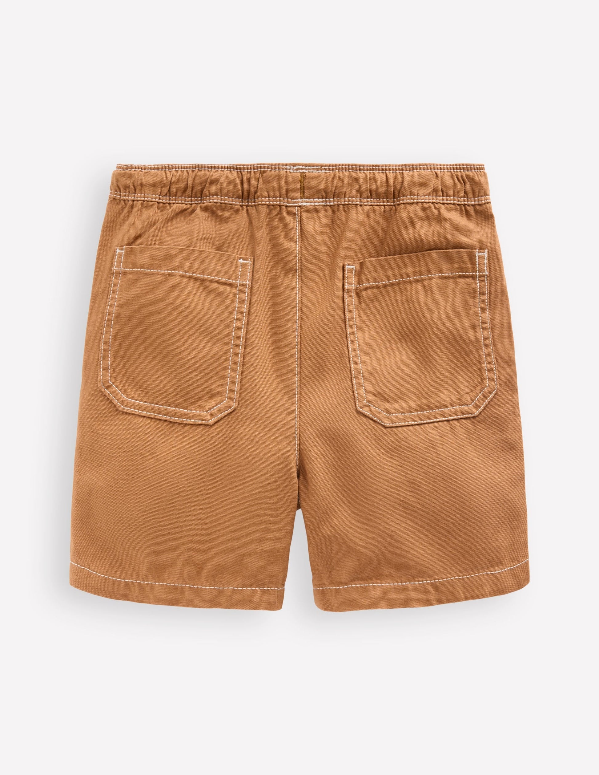 Pull-On Cotton Shorts-Butterscotch Brown-2