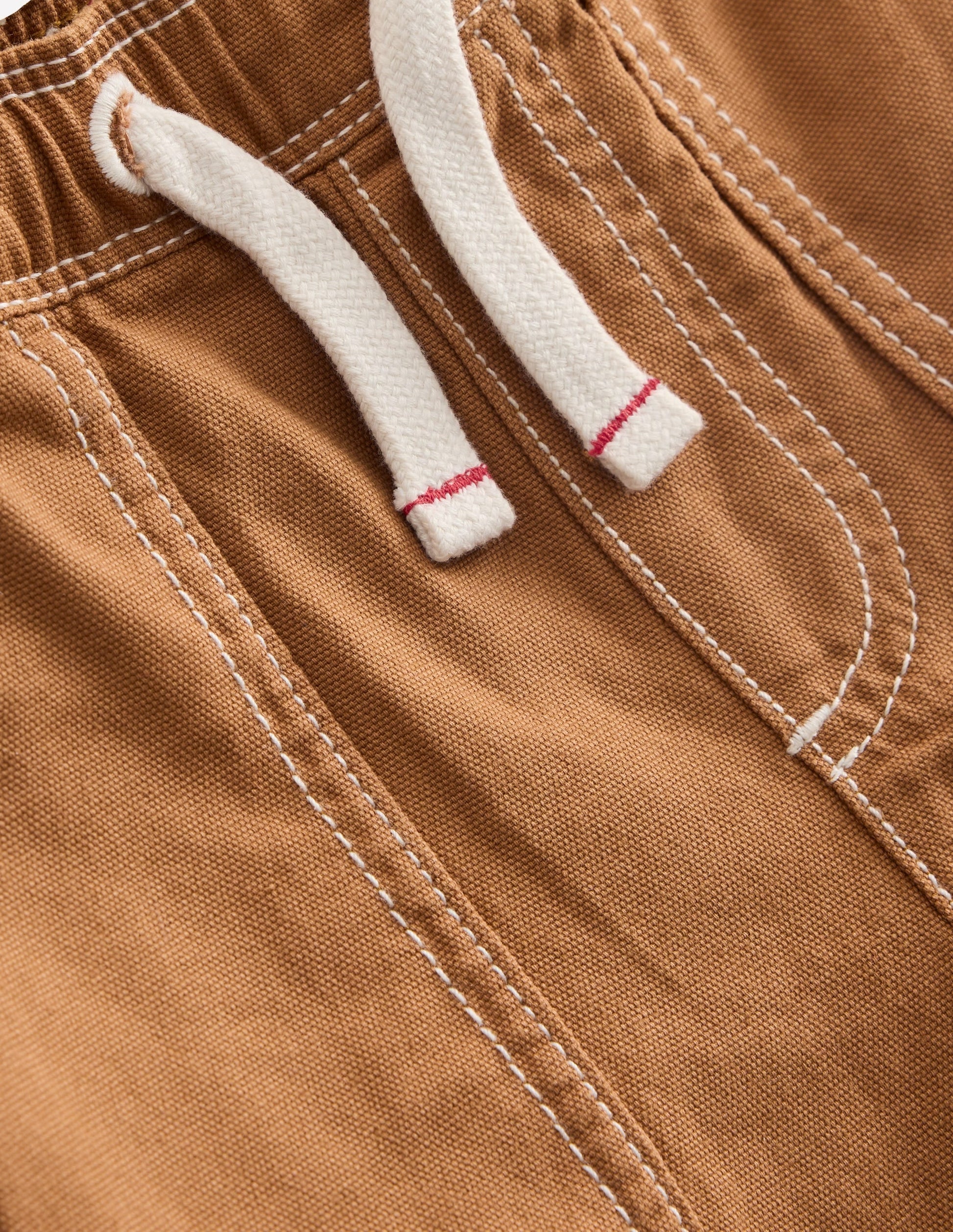Pull-On Cotton Shorts-Butterscotch Brown-3