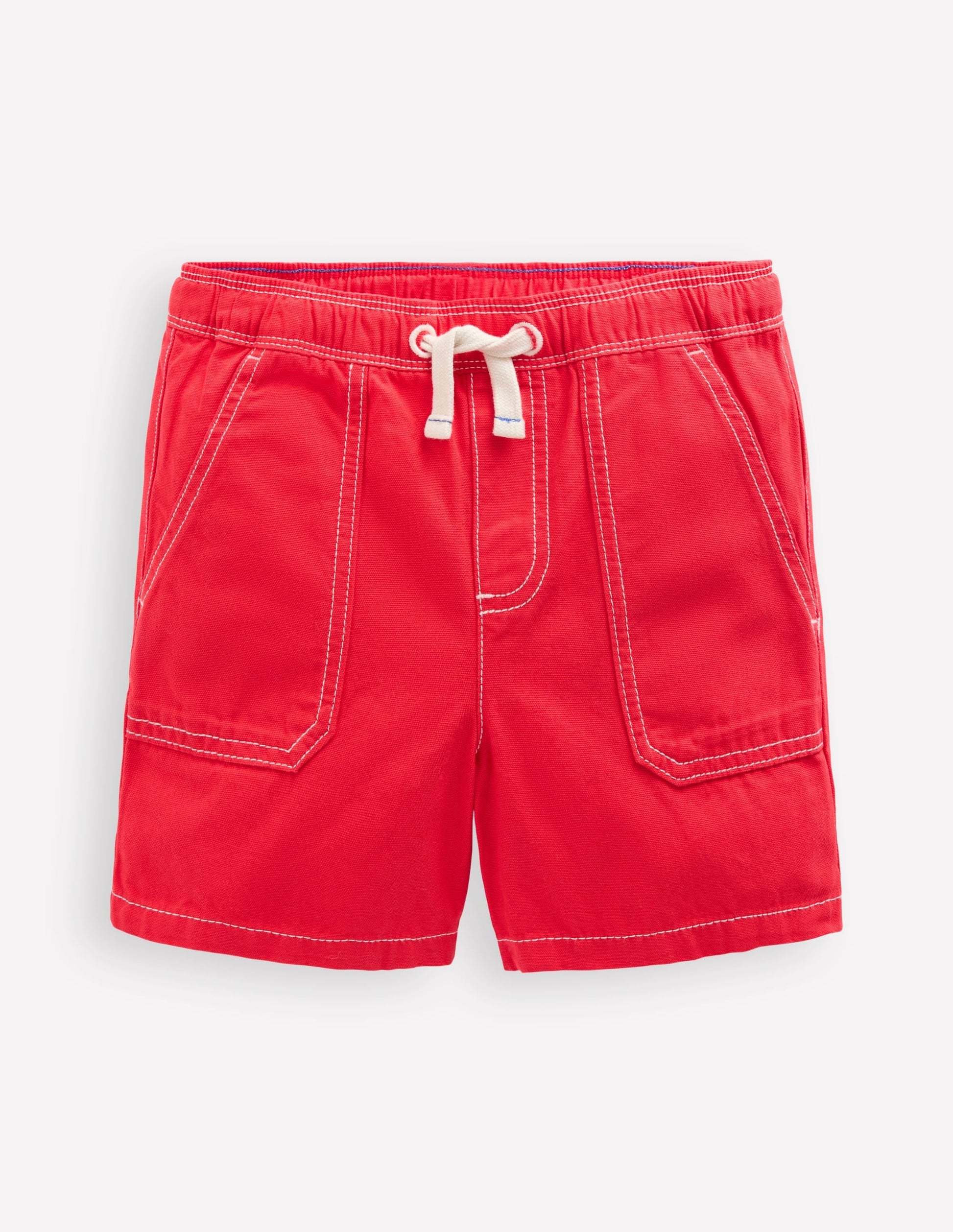 Pull-On Cotton Shorts-Jam Red-1