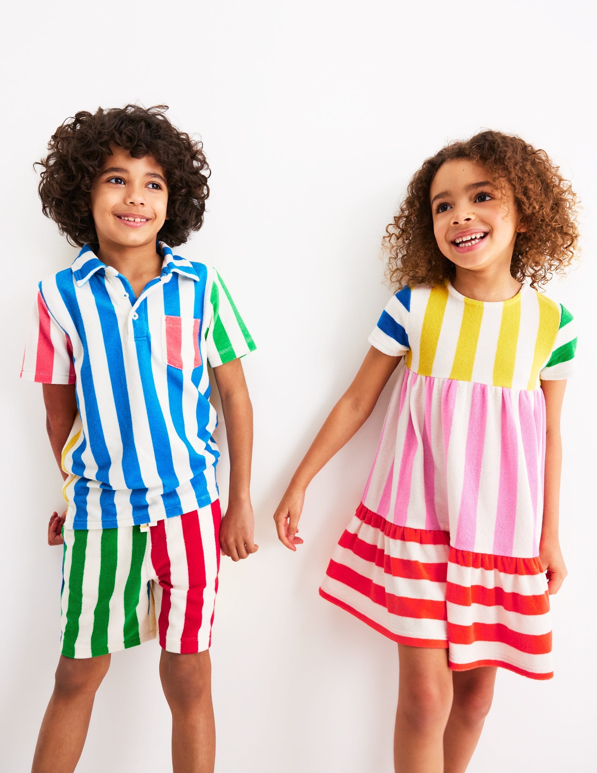Towelling Shorts-Hotch Potch Stripe - Image 4
