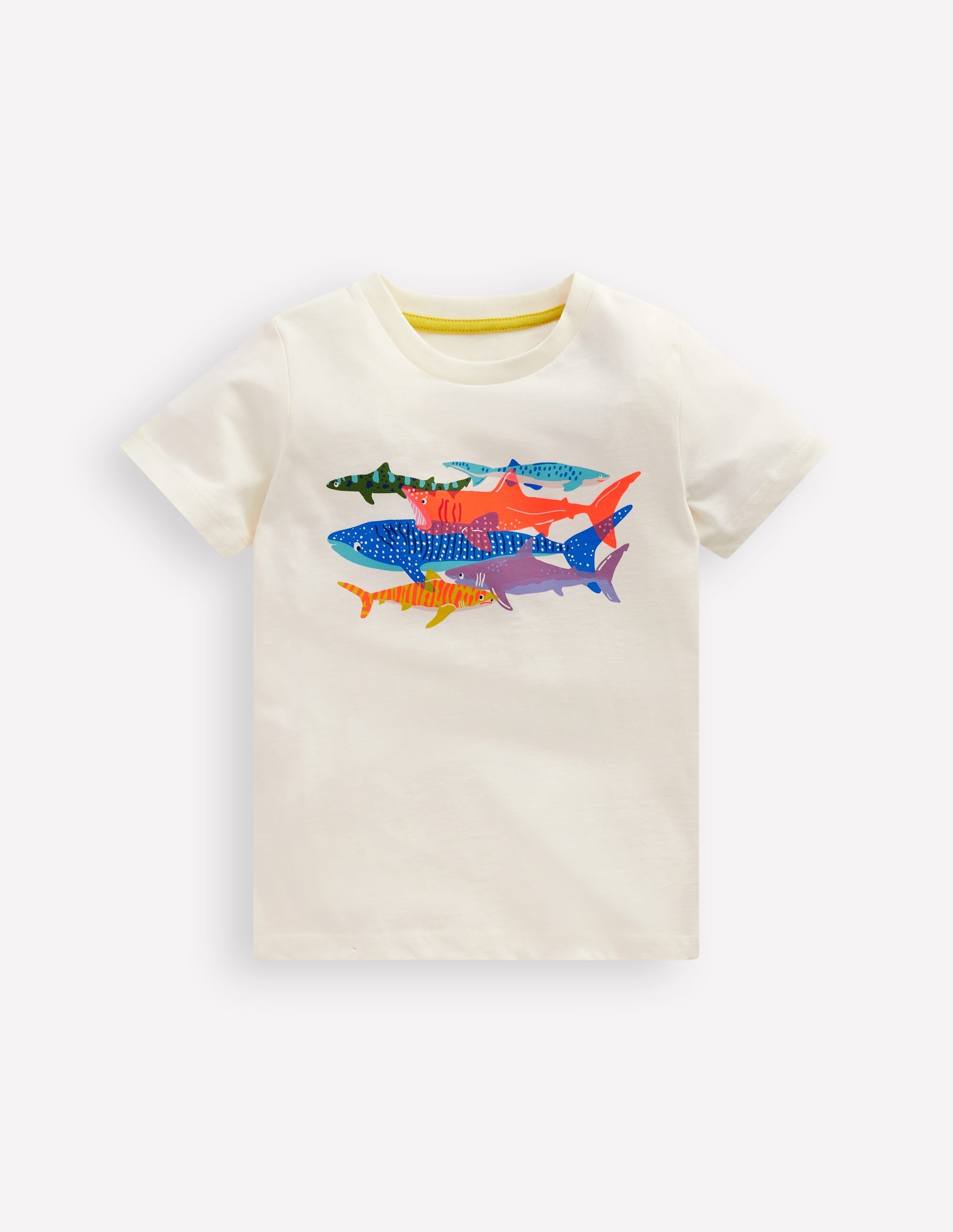 Short Sleeve Riso T-Shirt-Soft Ivory Sharks - Image 1