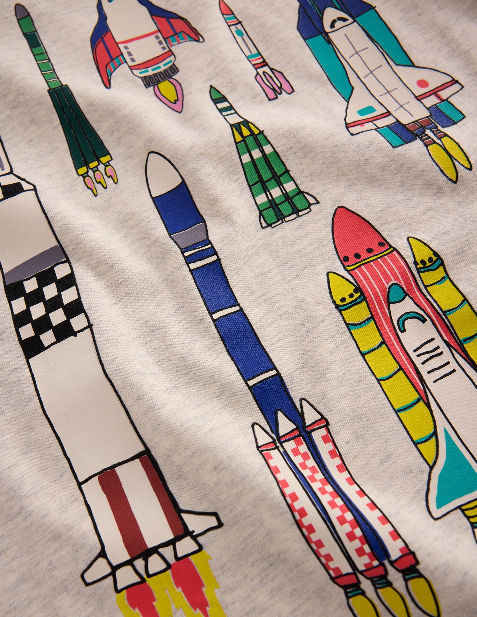 Short Sleeve Printed T-Shirt-oatmeal marl Rockets - Image 3